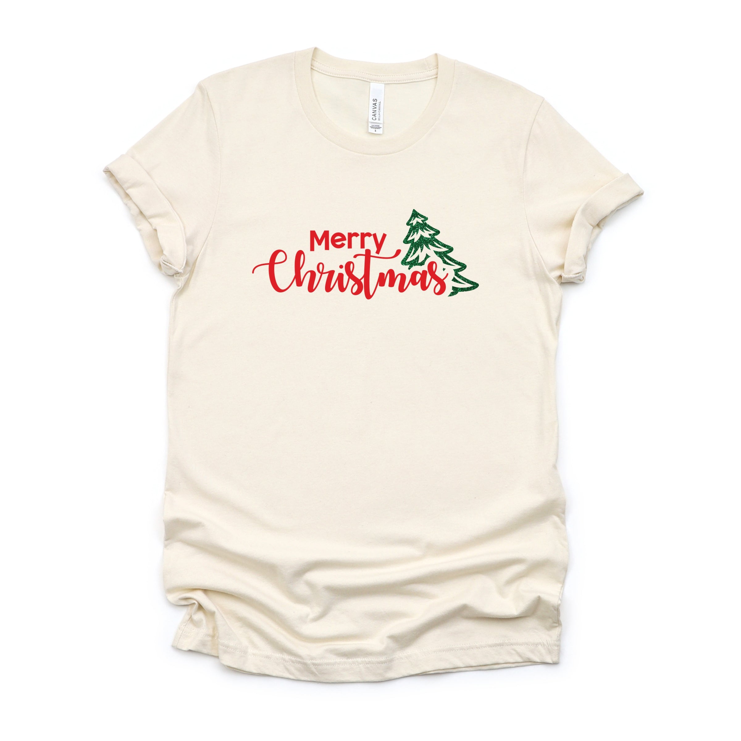 Merry Christmas Glitter Tree - Women's Short Sleeve Tee