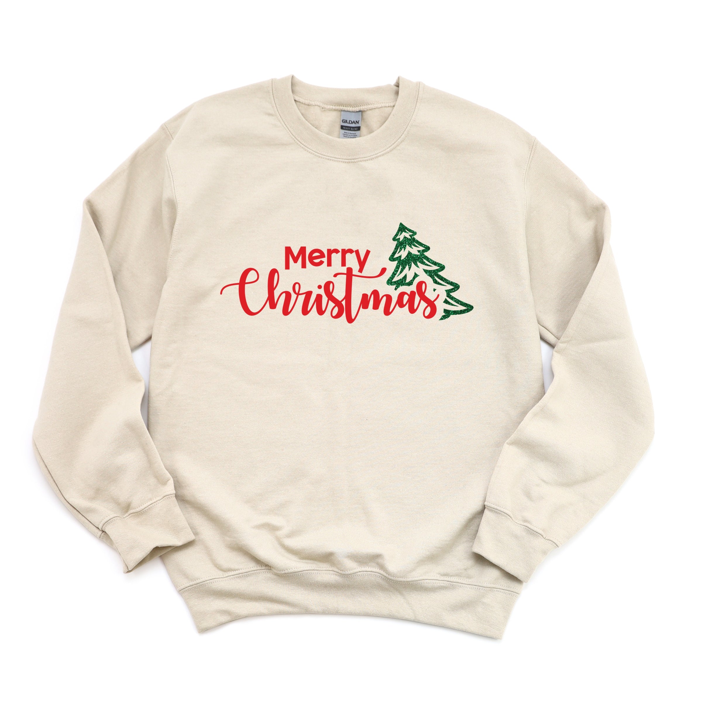 Merry Christmas Glitter Tree - Womens Sweatshirt