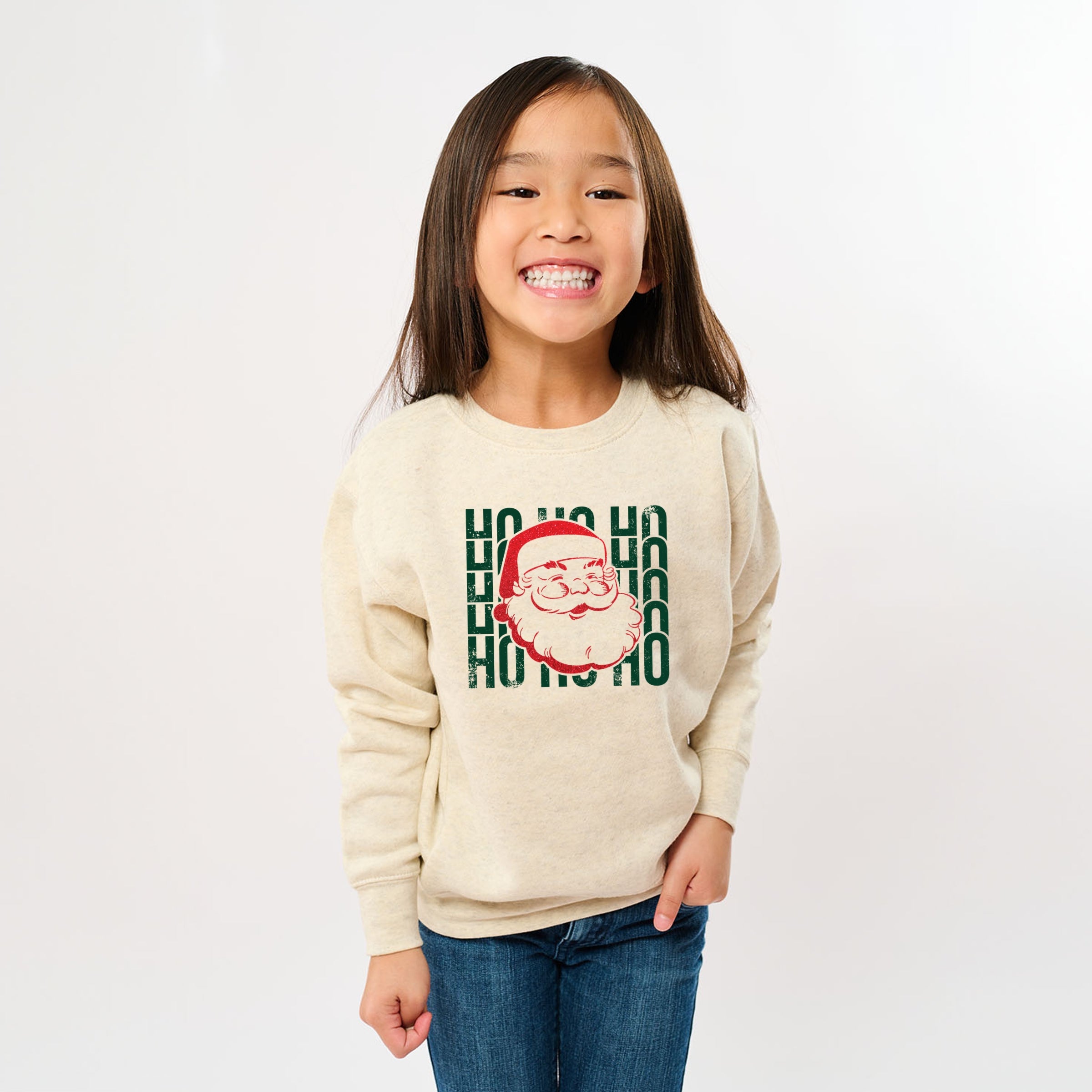 Ho Ho Ho Glitter Santa - Youth Graphic Sweatshirt