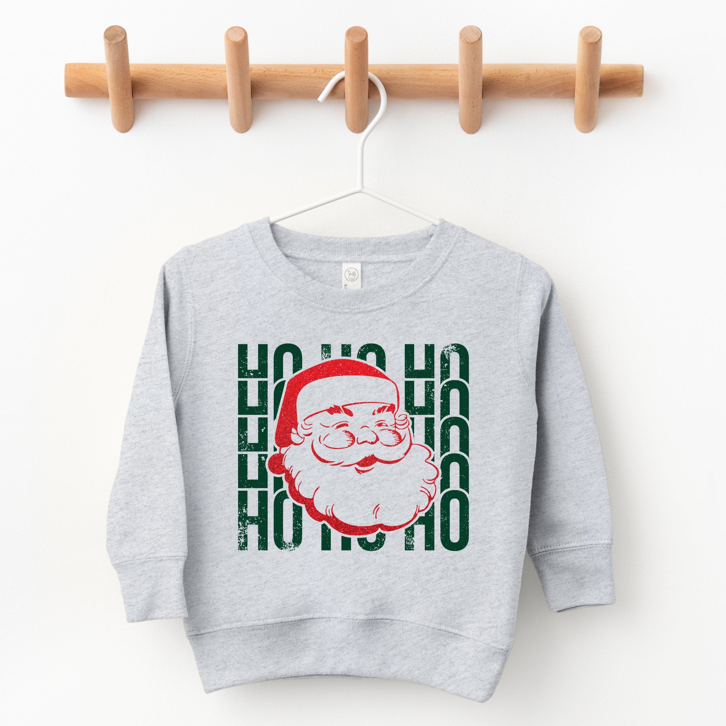 Ho Ho Ho Glitter Santa - Toddler Graphic Sweatshirt