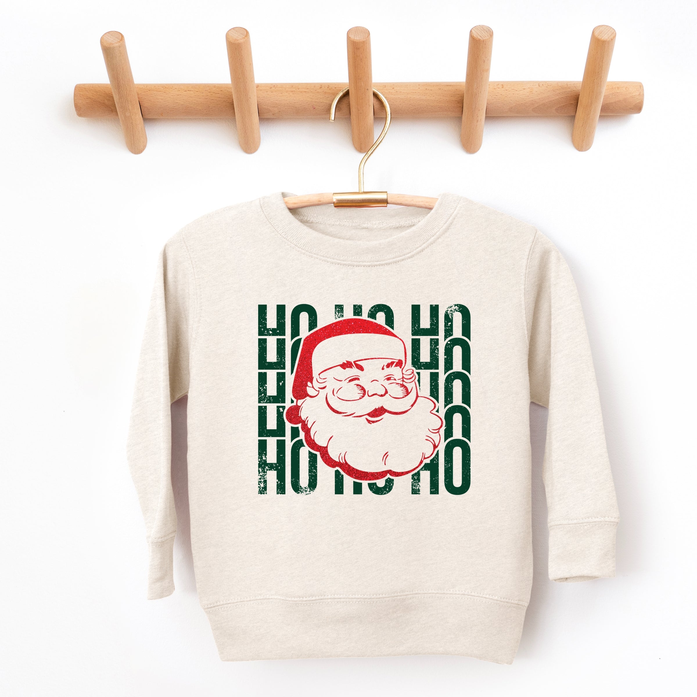 Ho Ho Ho Glitter Santa - Toddler Graphic Sweatshirt