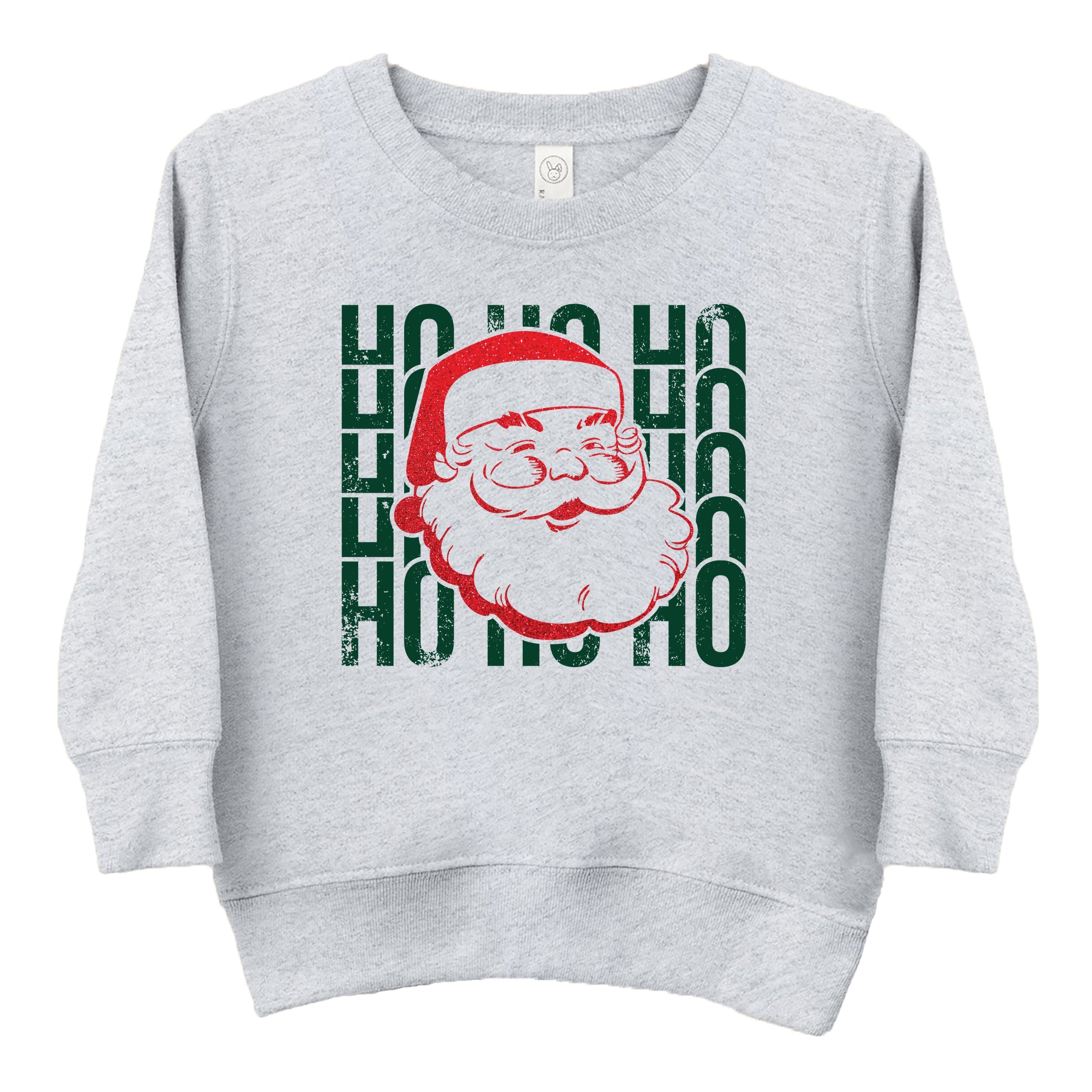 Ho Ho Ho Glitter Santa - Toddler Graphic Sweatshirt