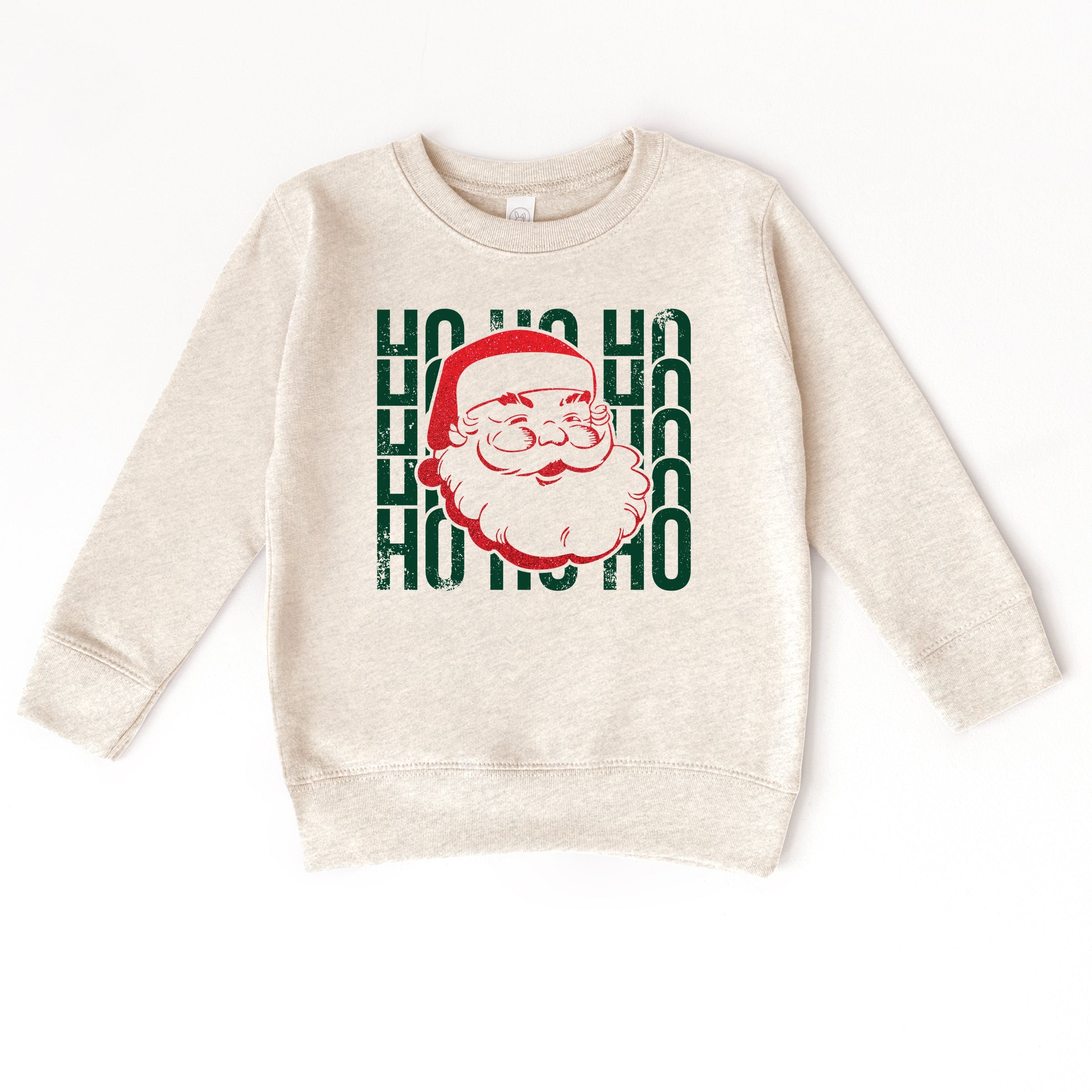 Ho Ho Ho Glitter Santa - Toddler Graphic Sweatshirt
