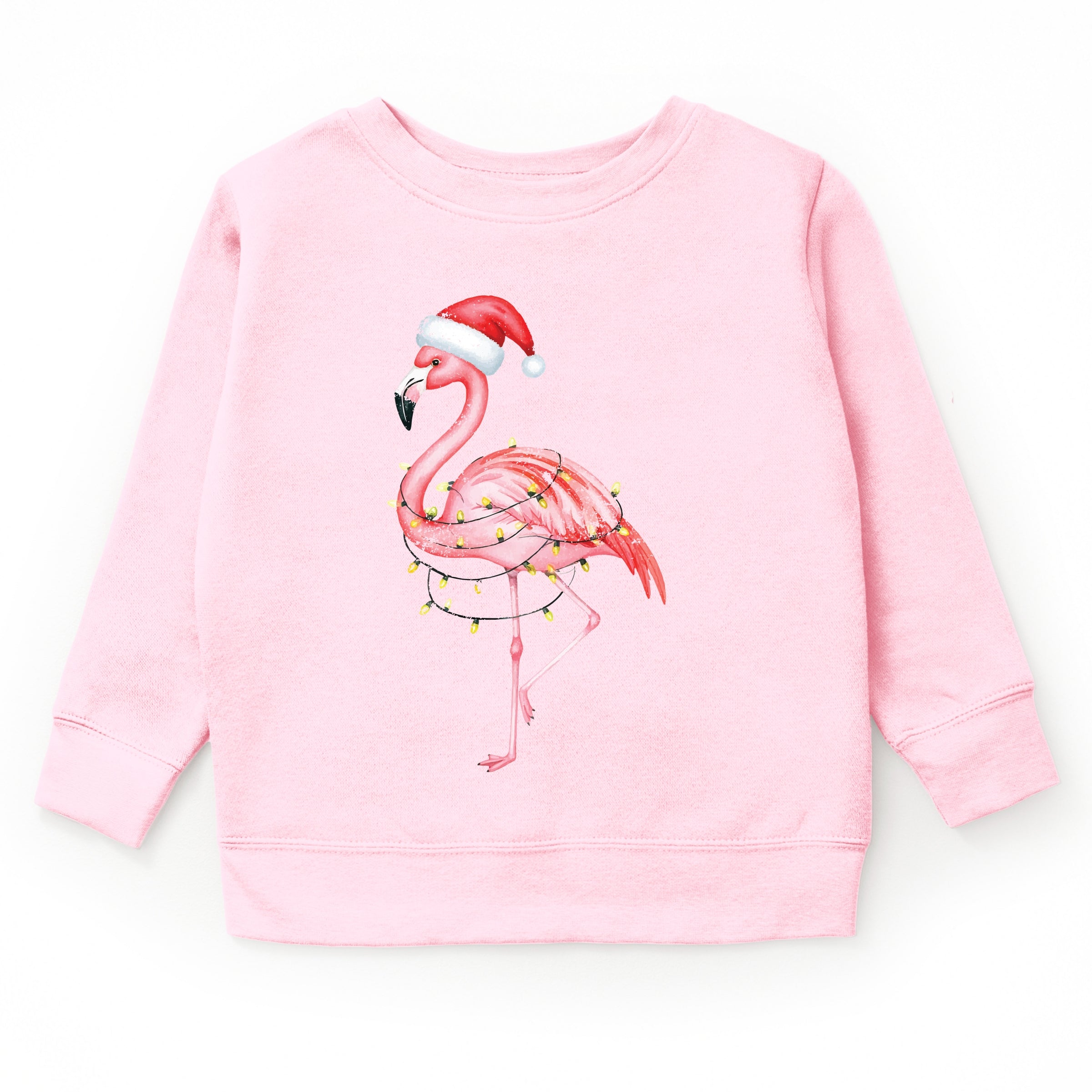 Flamingo Christmas Lights Watercolor - Youth Graphic Sweatshirt