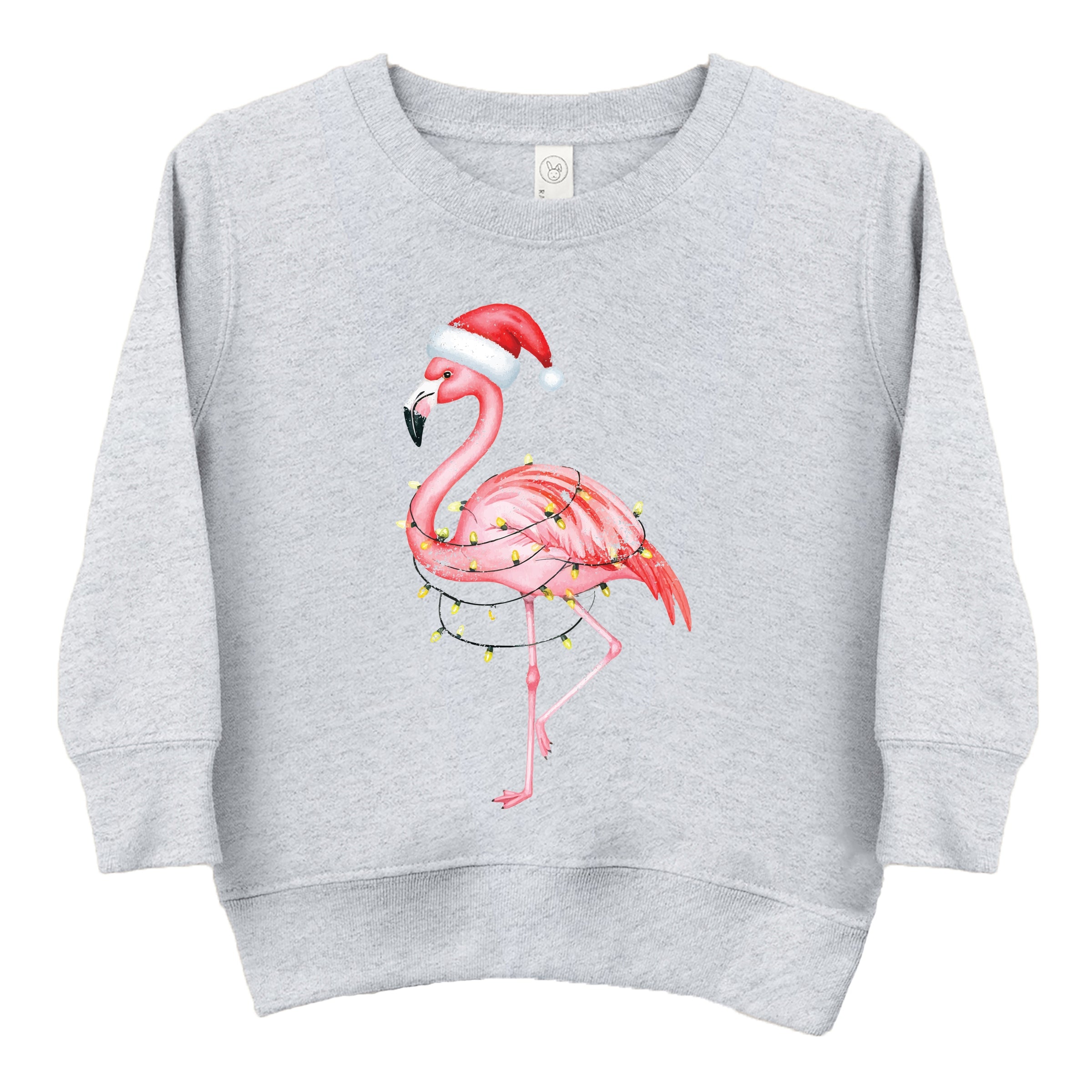 Flamingo Christmas Lights Watercolor - Toddler Graphic Sweatshirt