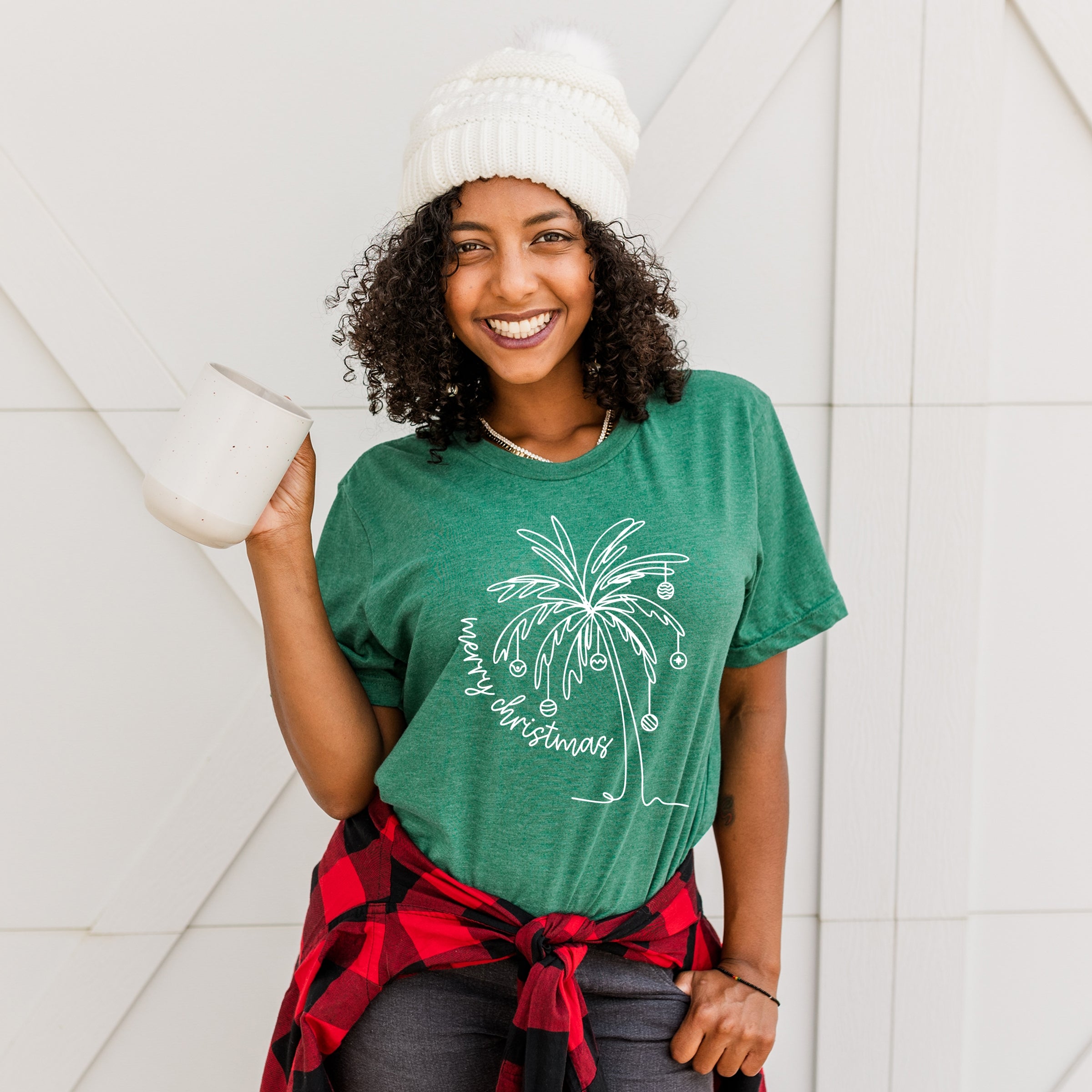 Merry Christmas Palm Tree - Short Sleeve Tee