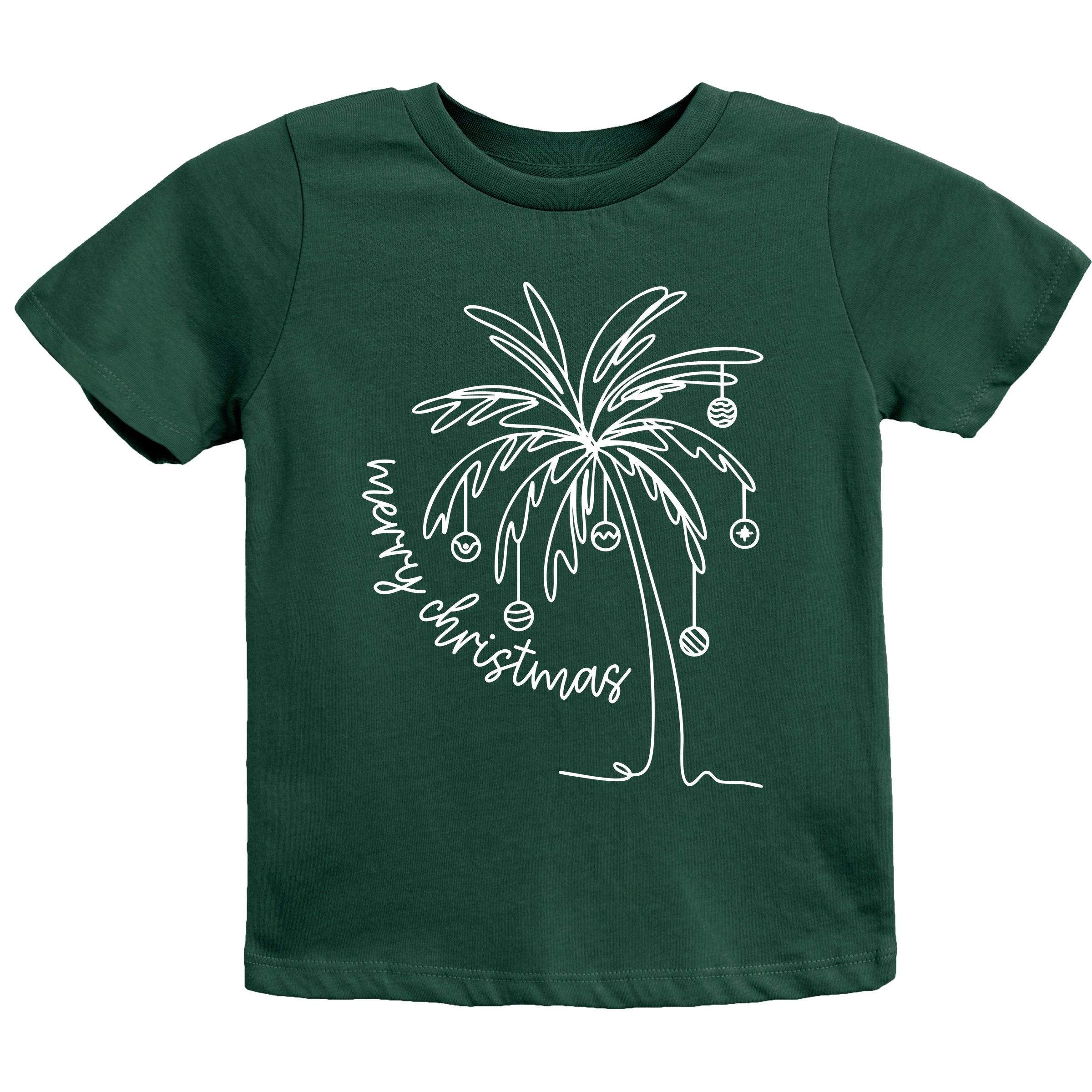 Merry Christmas Palm Tree - Youth Short Sleeve Graphic T-Shirt