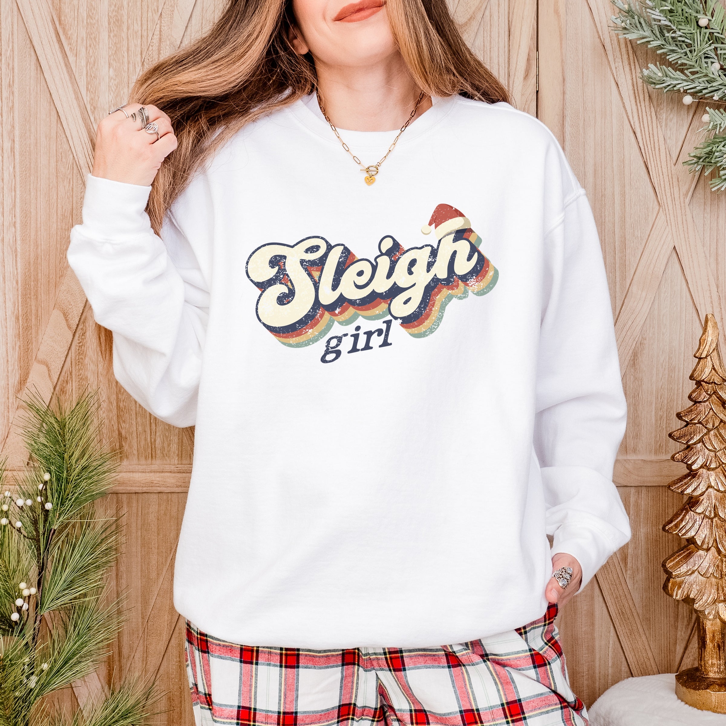 Sleigh Girl Retro Distressed - Garment Dyed Sweatshirt