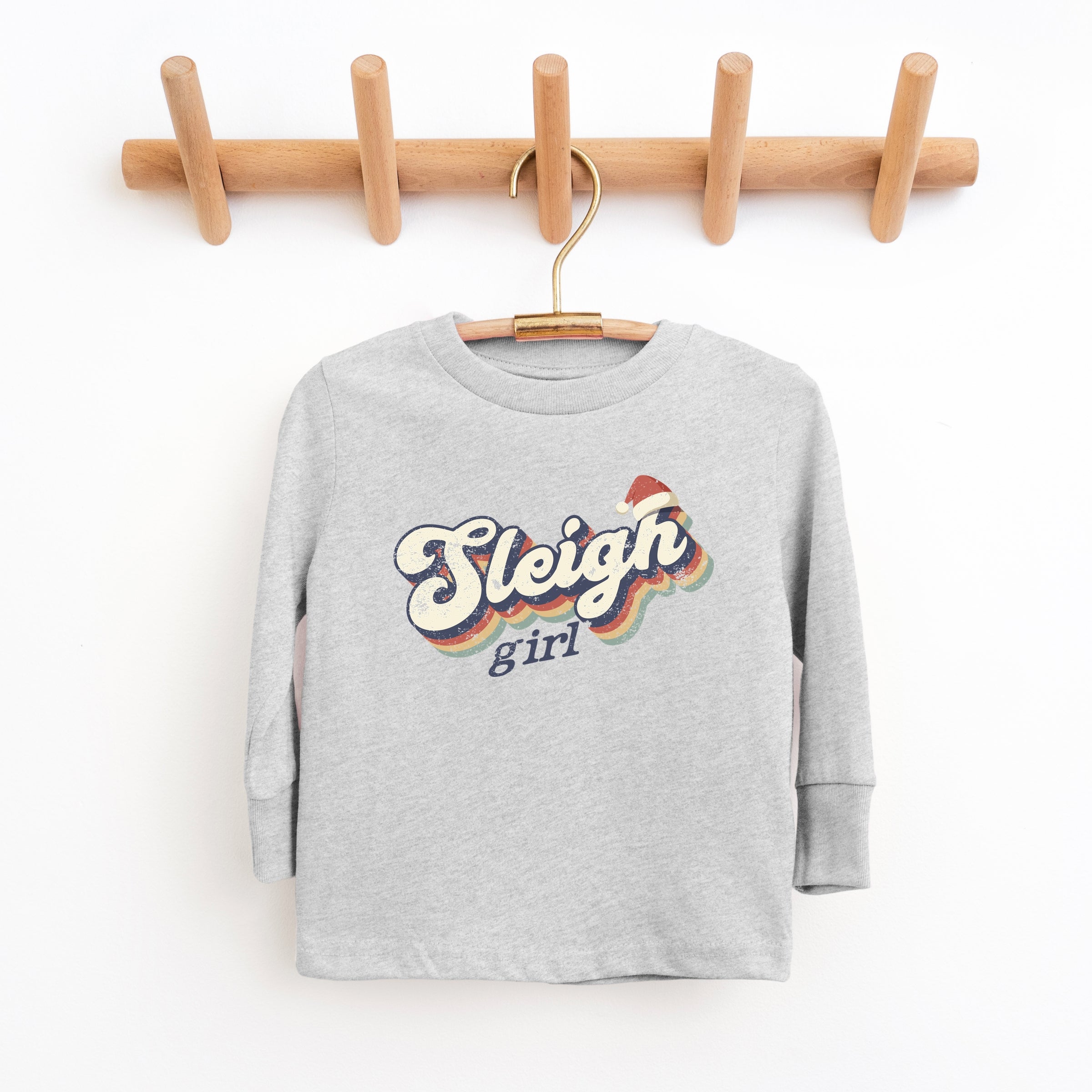 Sleigh Girl Retro Distressed - Youth Long Sleeve Graphic T-Shirt
