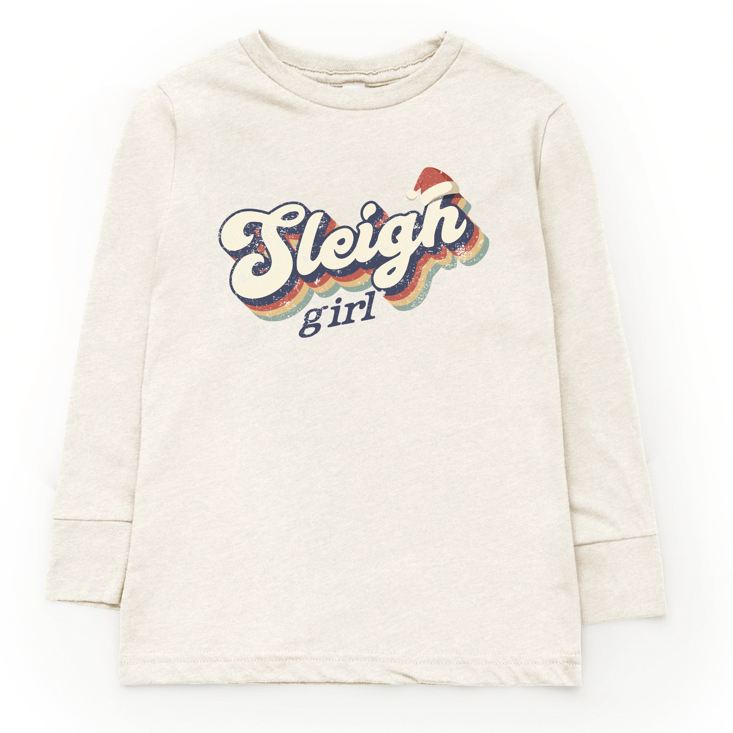 Sleigh Girl Retro Distressed - Youth Long Sleeve Graphic T-Shirt