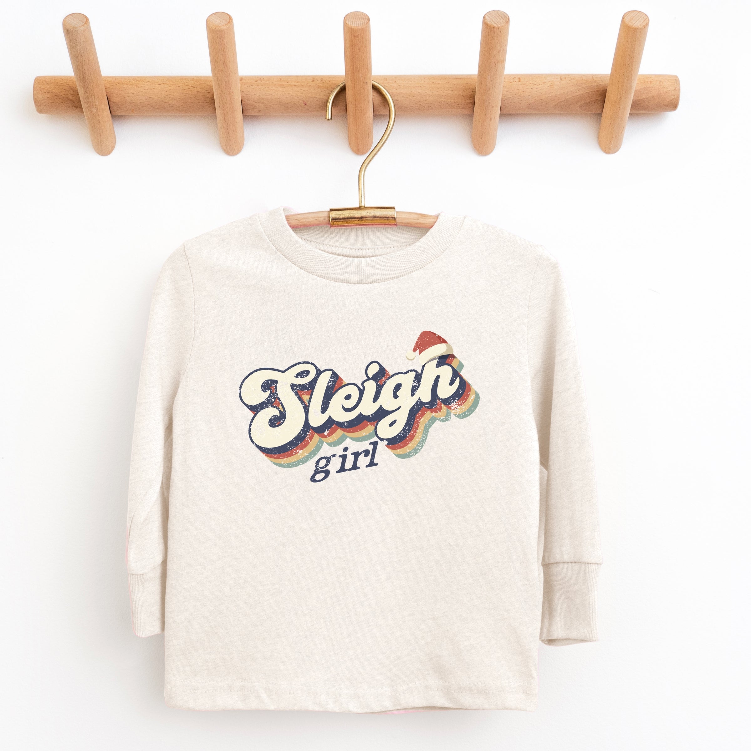 Sleigh Girl Retro Distressed - Youth Long Sleeve Graphic T-Shirt