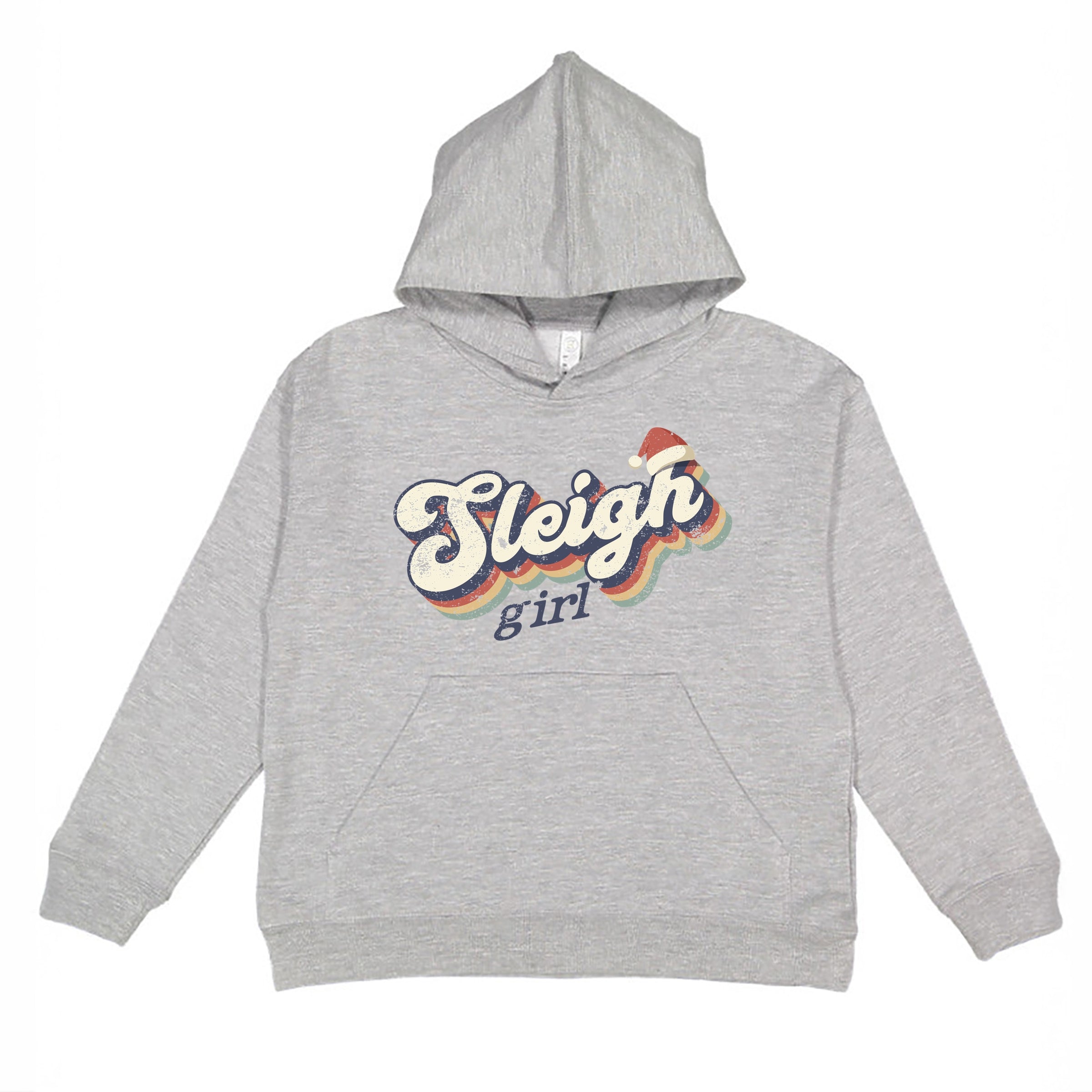 Sleigh Girl Retro Distressed - Youth Graphic Hoodie