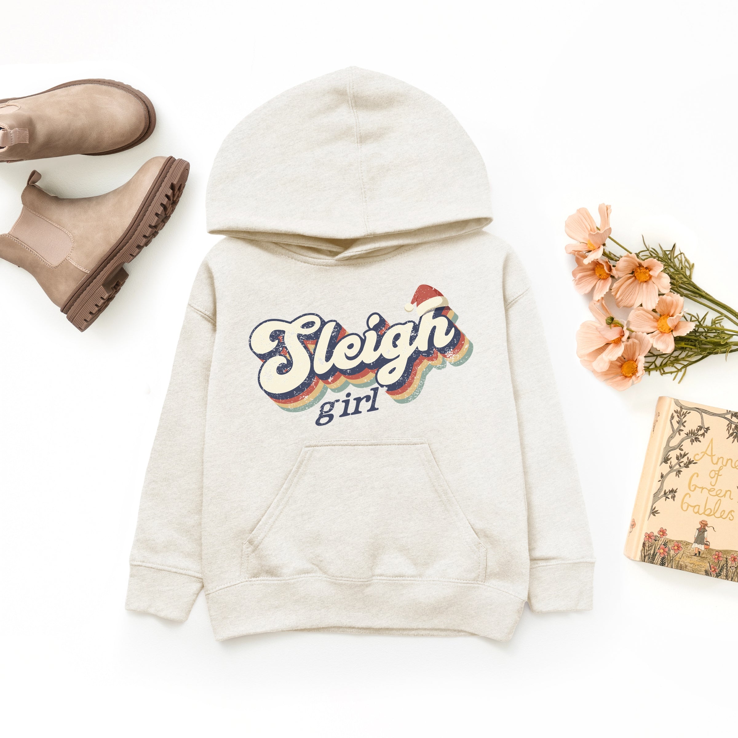 Sleigh Girl Retro Distressed - Youth Graphic Hoodie