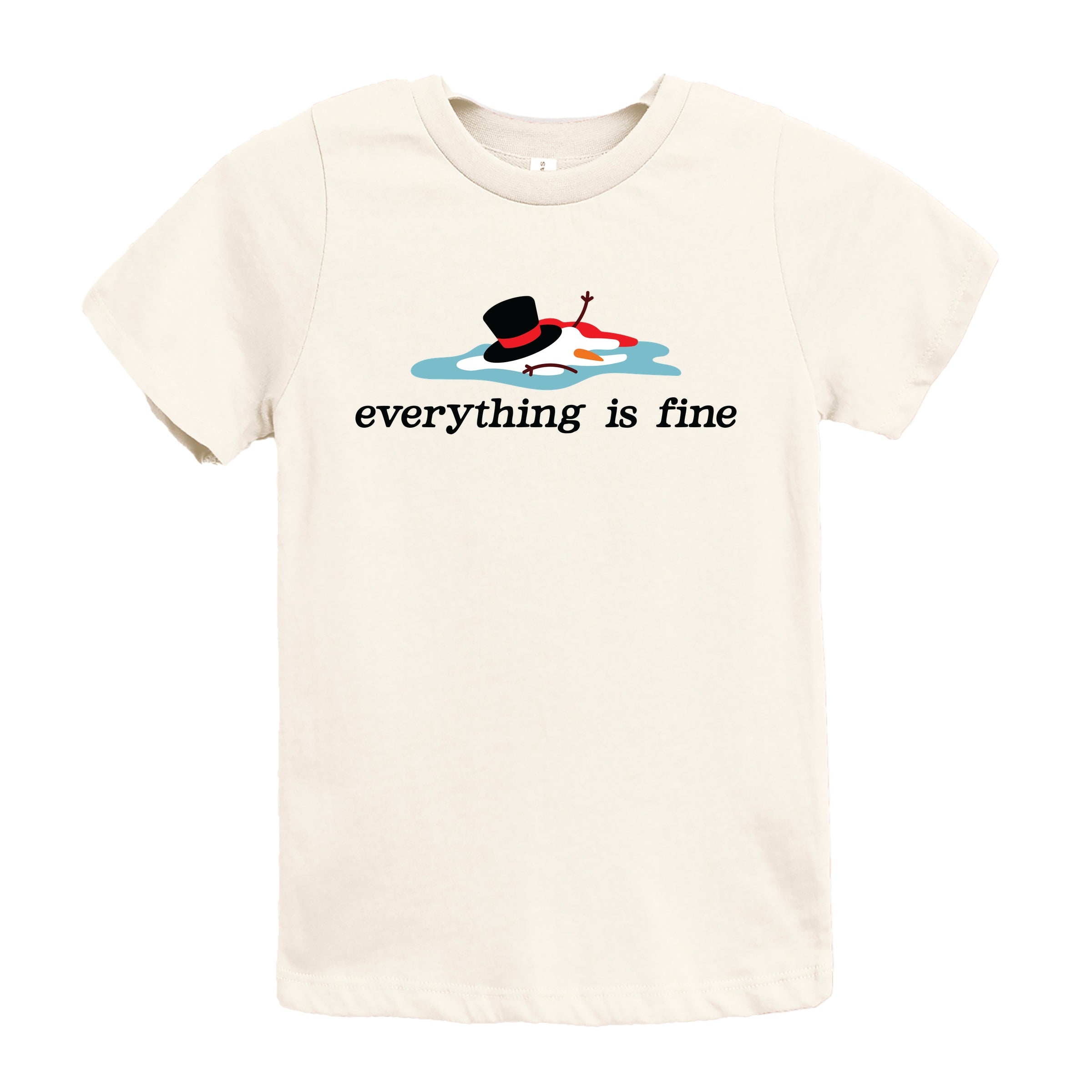 Everything Is Fine Melted Snowman - Youth Short Sleeve Graphic T-Shirt