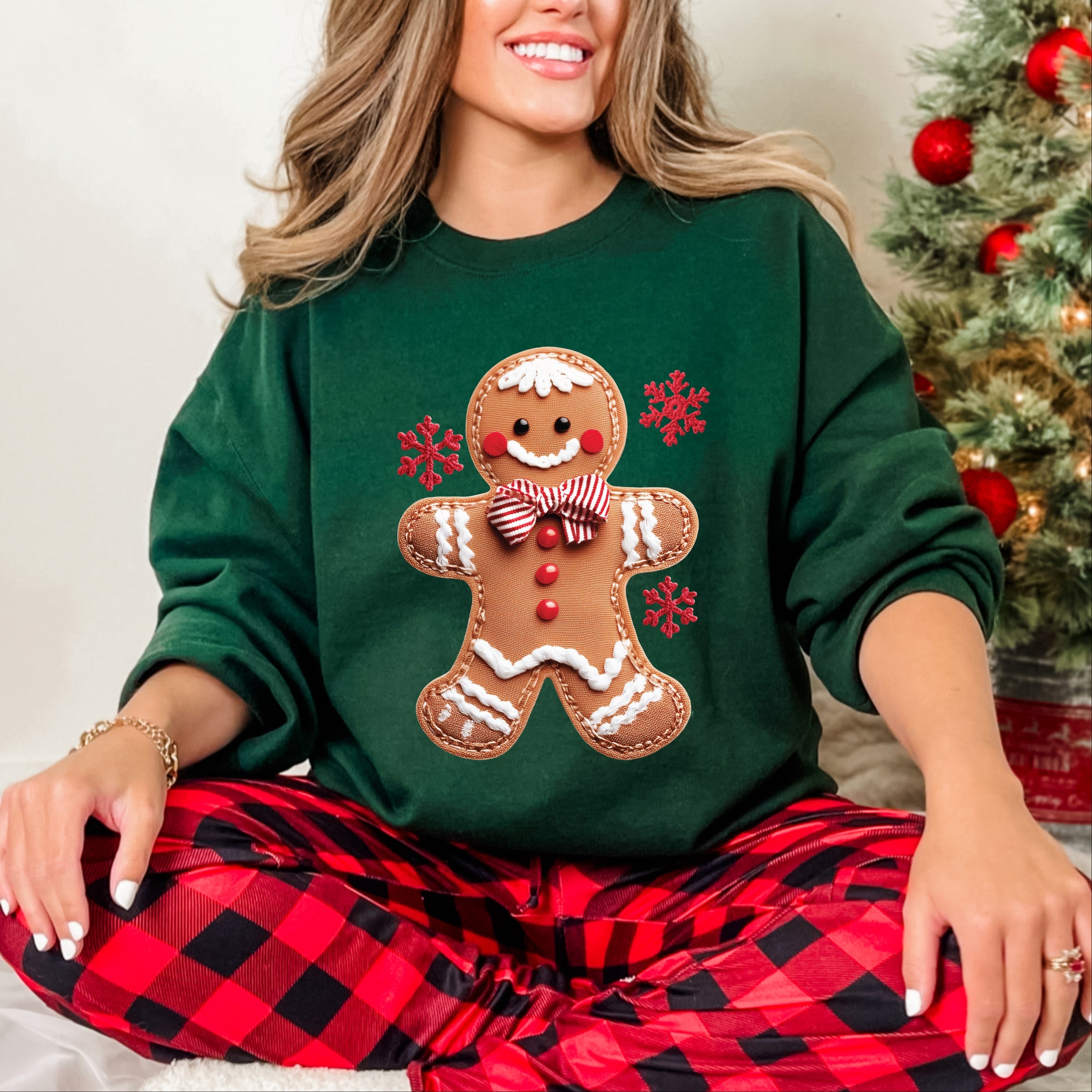 Gingerbread Patchwork Print - Womens Sweatshirt