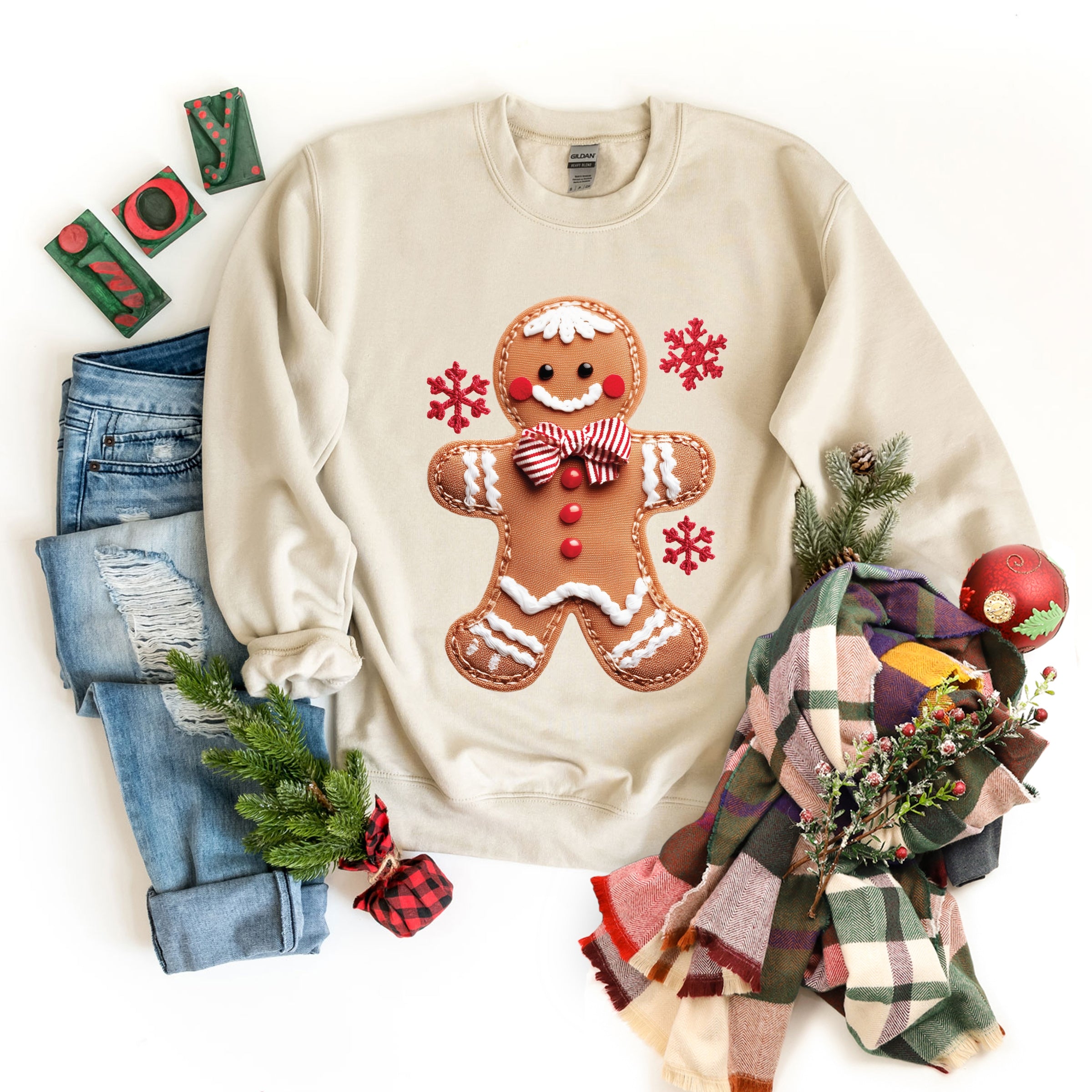 Gingerbread Patchwork Print - Womens Sweatshirt