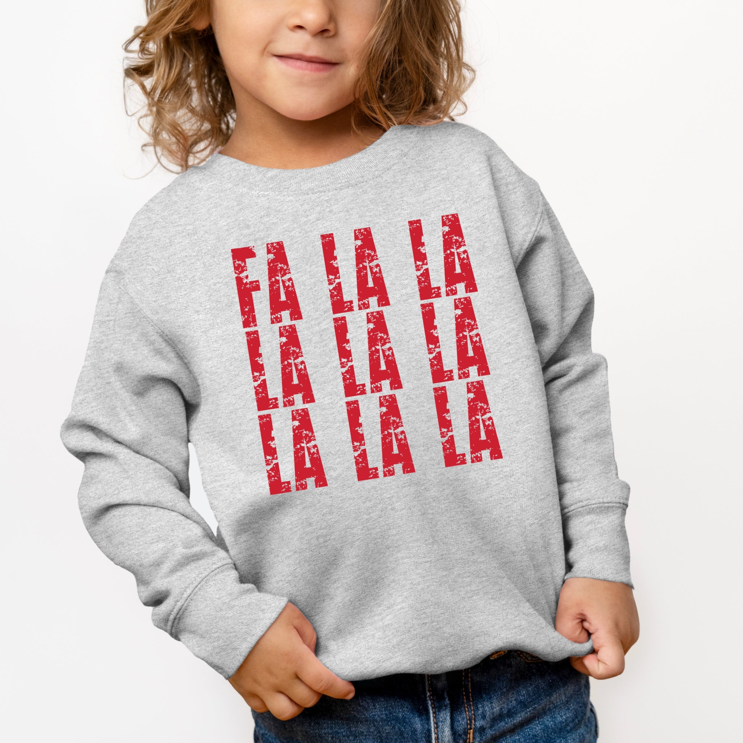 Fa La La Distressed - Toddler Graphic Sweatshirt