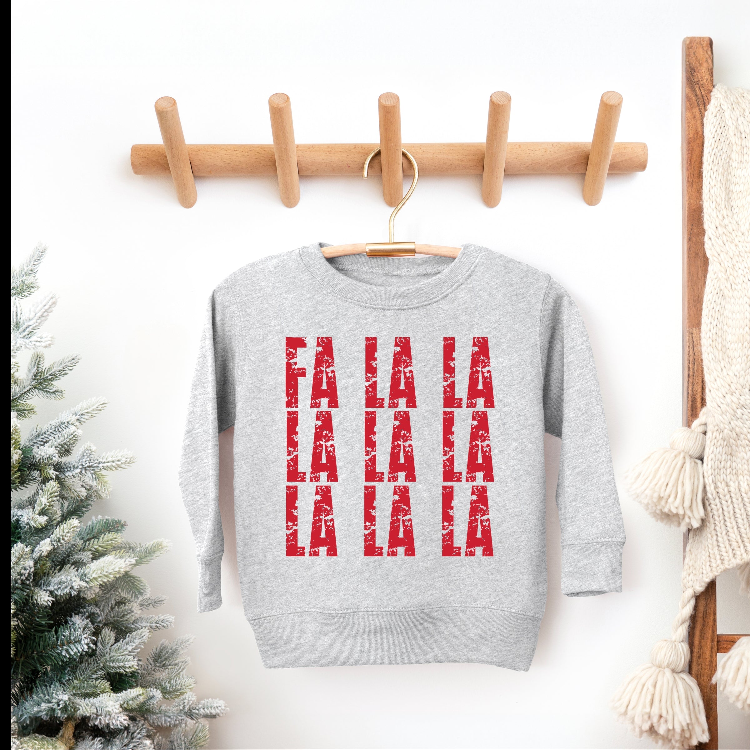Fa La La Distressed - Toddler Graphic Sweatshirt