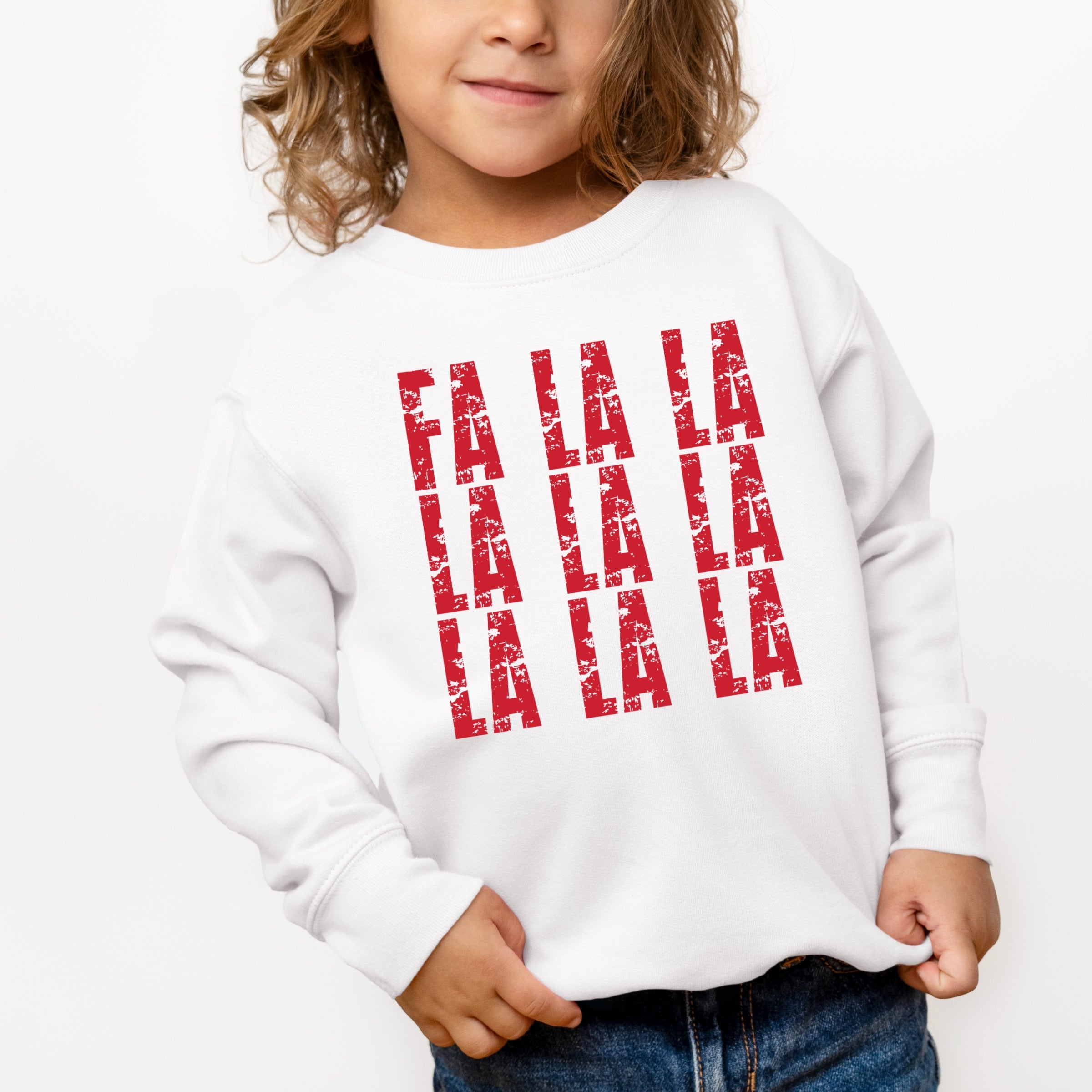 Fa La La Distressed - Toddler Graphic Sweatshirt