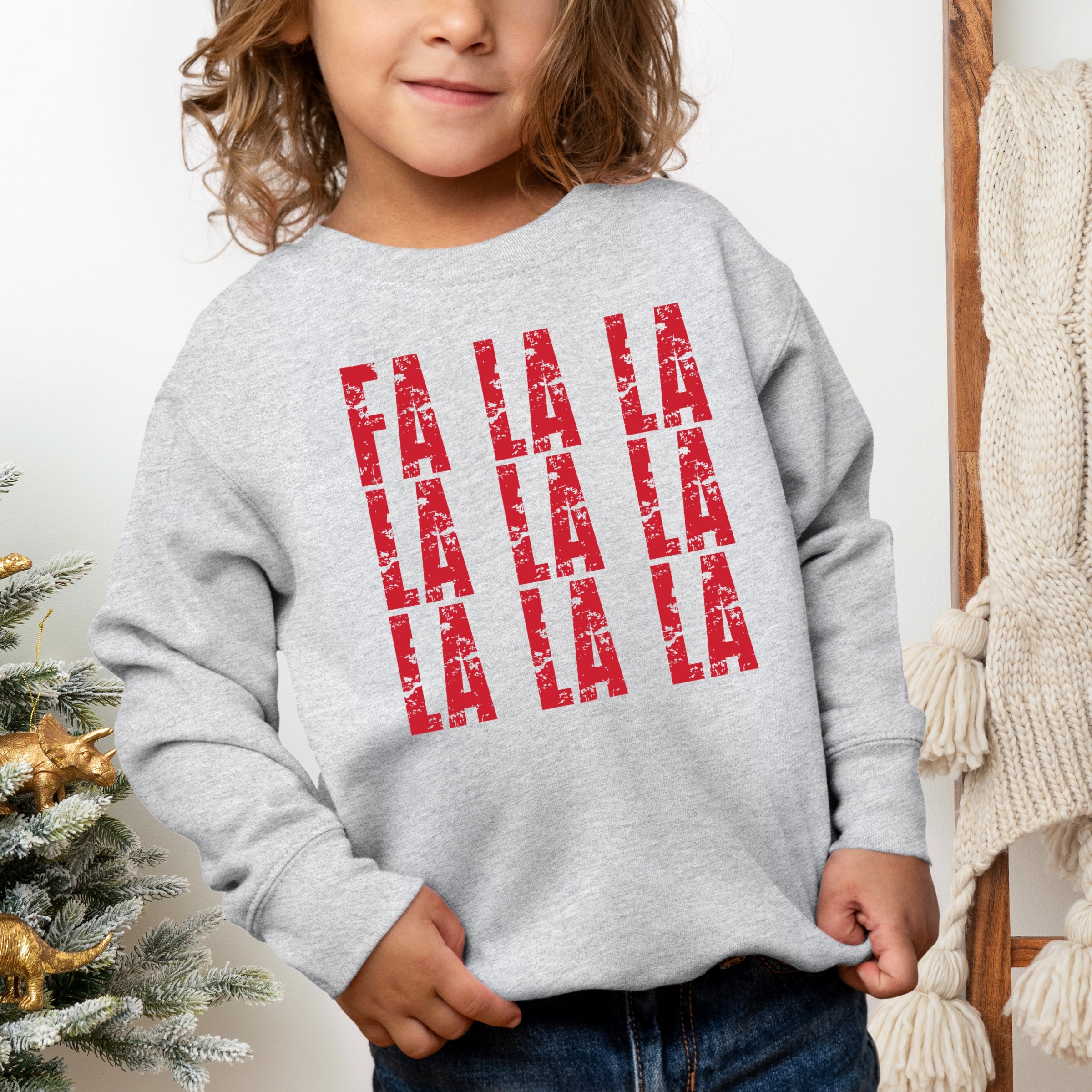 Fa La La Distressed - Toddler Graphic Sweatshirt