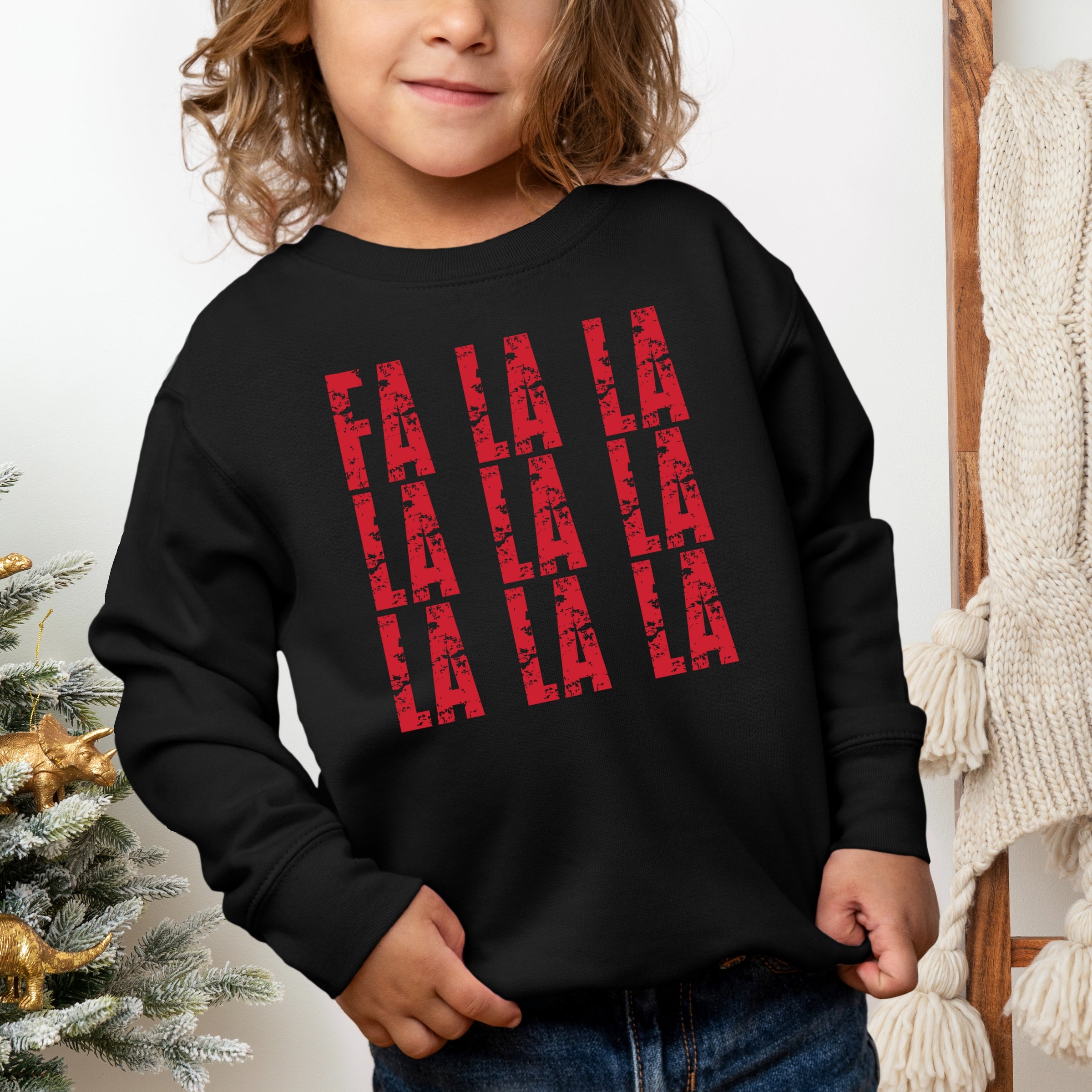 Fa La La Distressed - Toddler Graphic Sweatshirt