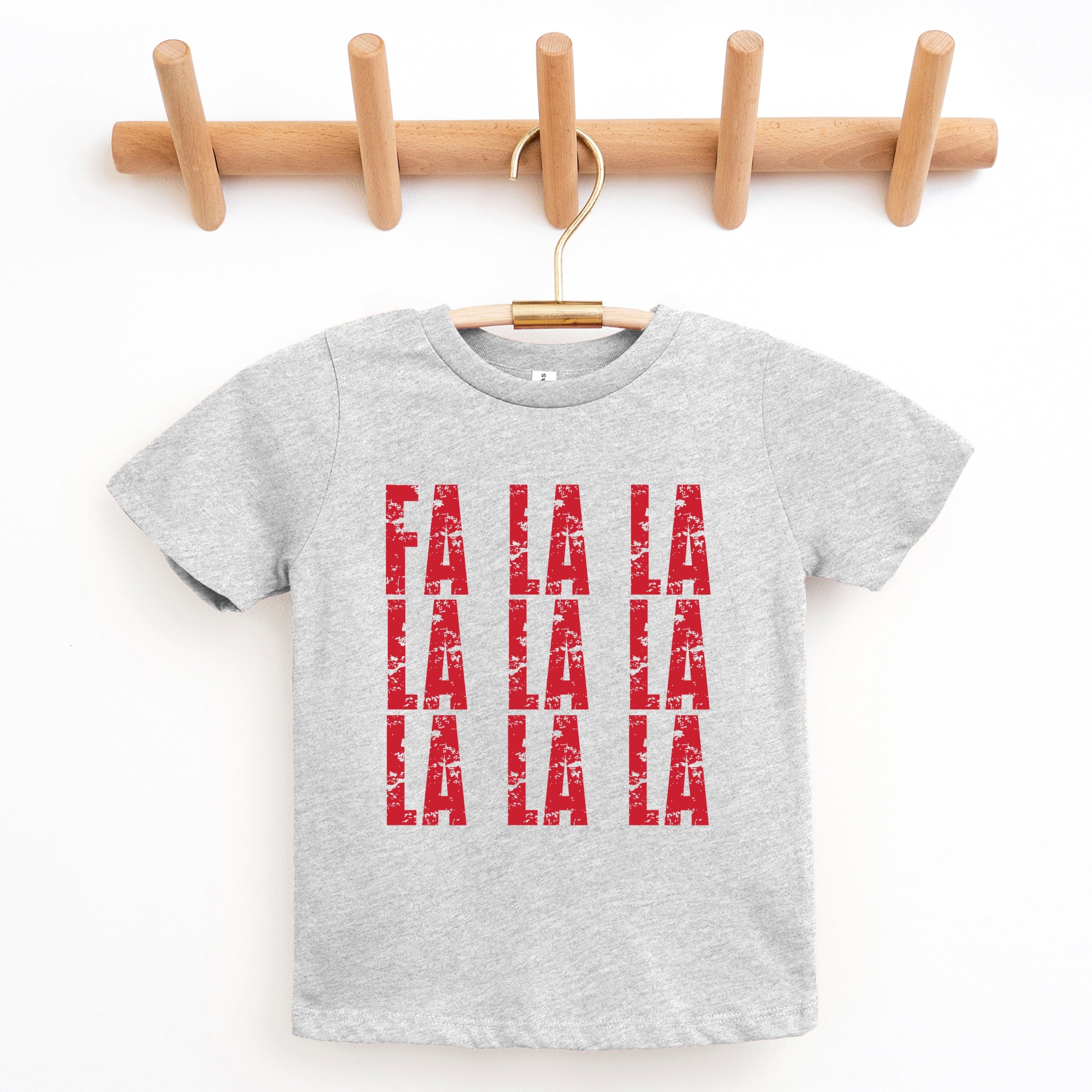 Fa La La Distressed - Youth Short Sleeve Graphic T-Shirt