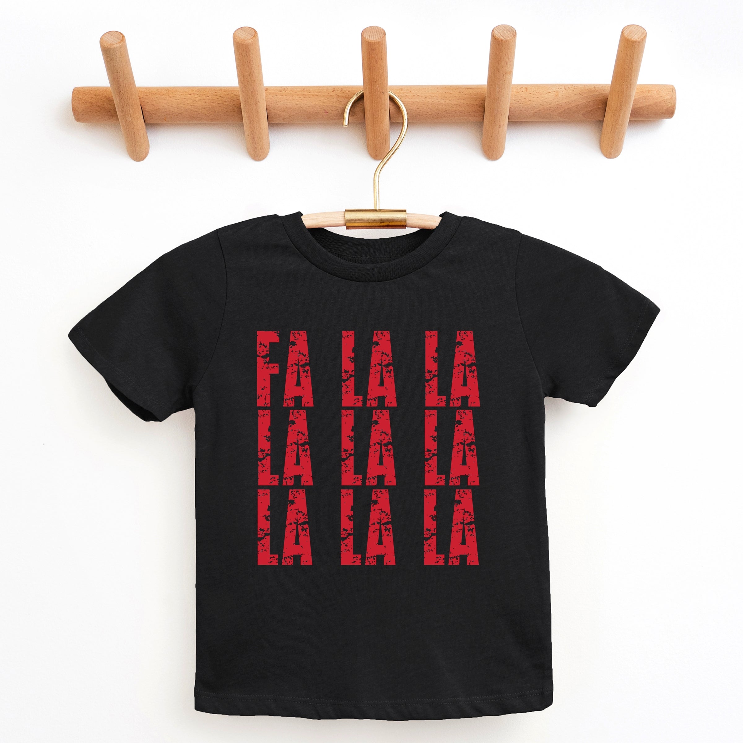 Fa La La Distressed - Youth Short Sleeve Graphic T-Shirt