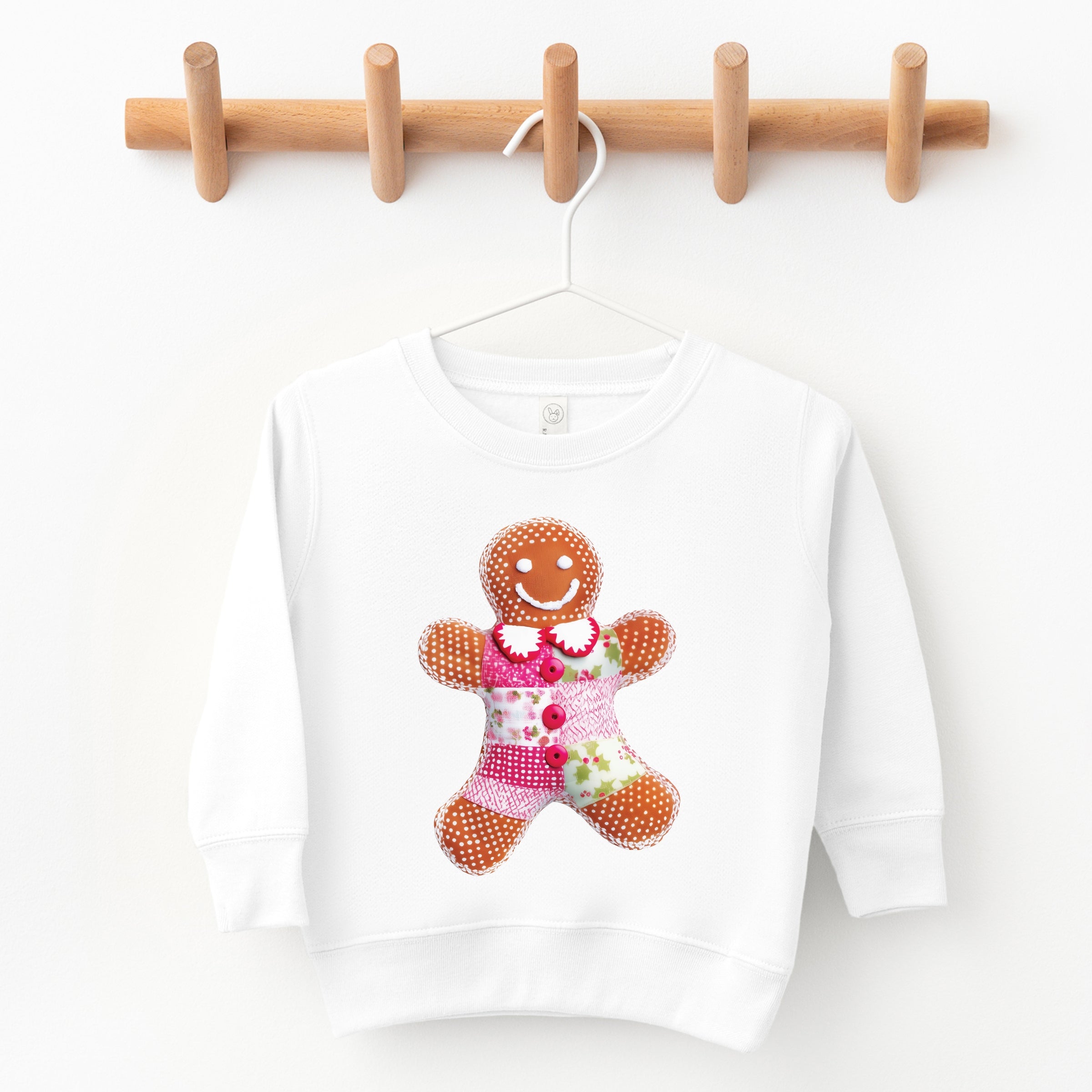 Gingerbread Polka Dot Patchwork Print - Toddler Graphic Sweatshirt