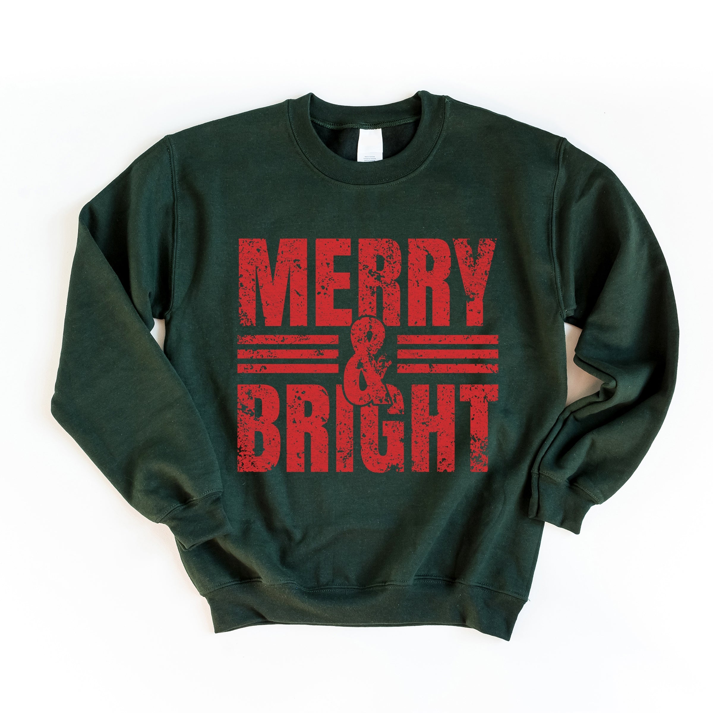Merry & Bright Distressed - Women's Graphic Sweatshirt