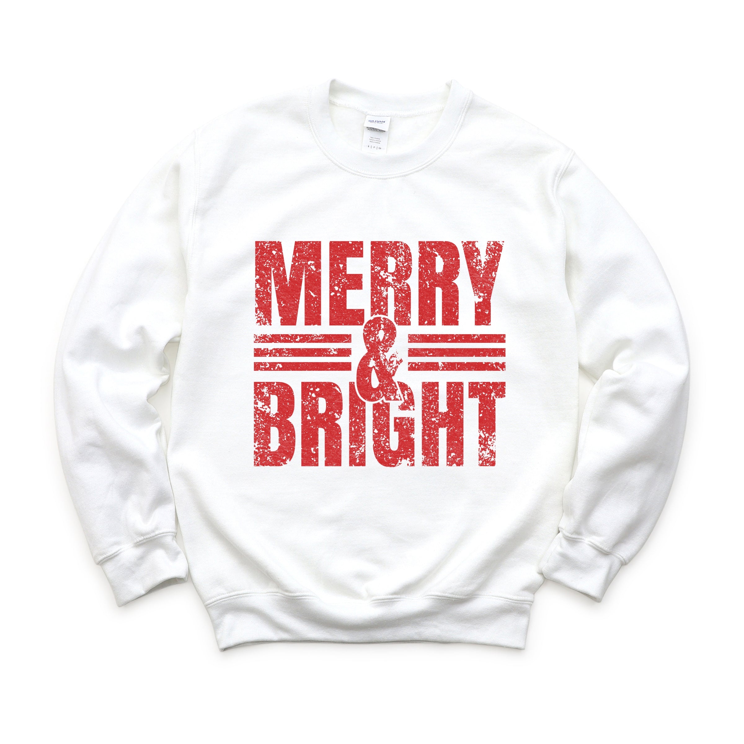 Merry & Bright Distressed - Women's Graphic Sweatshirt