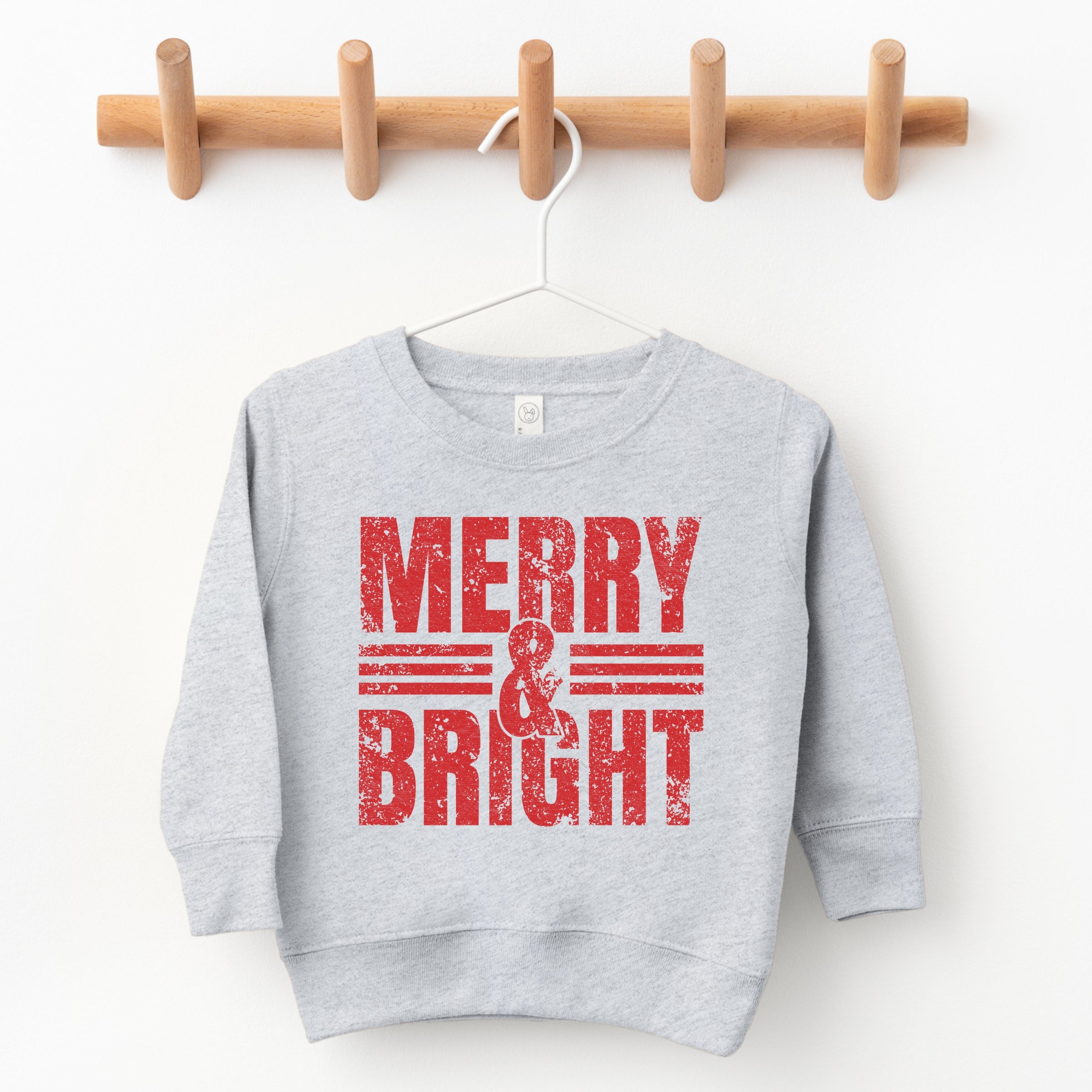 Merry & Bright Distressed - Toddler Graphic Sweatshirt