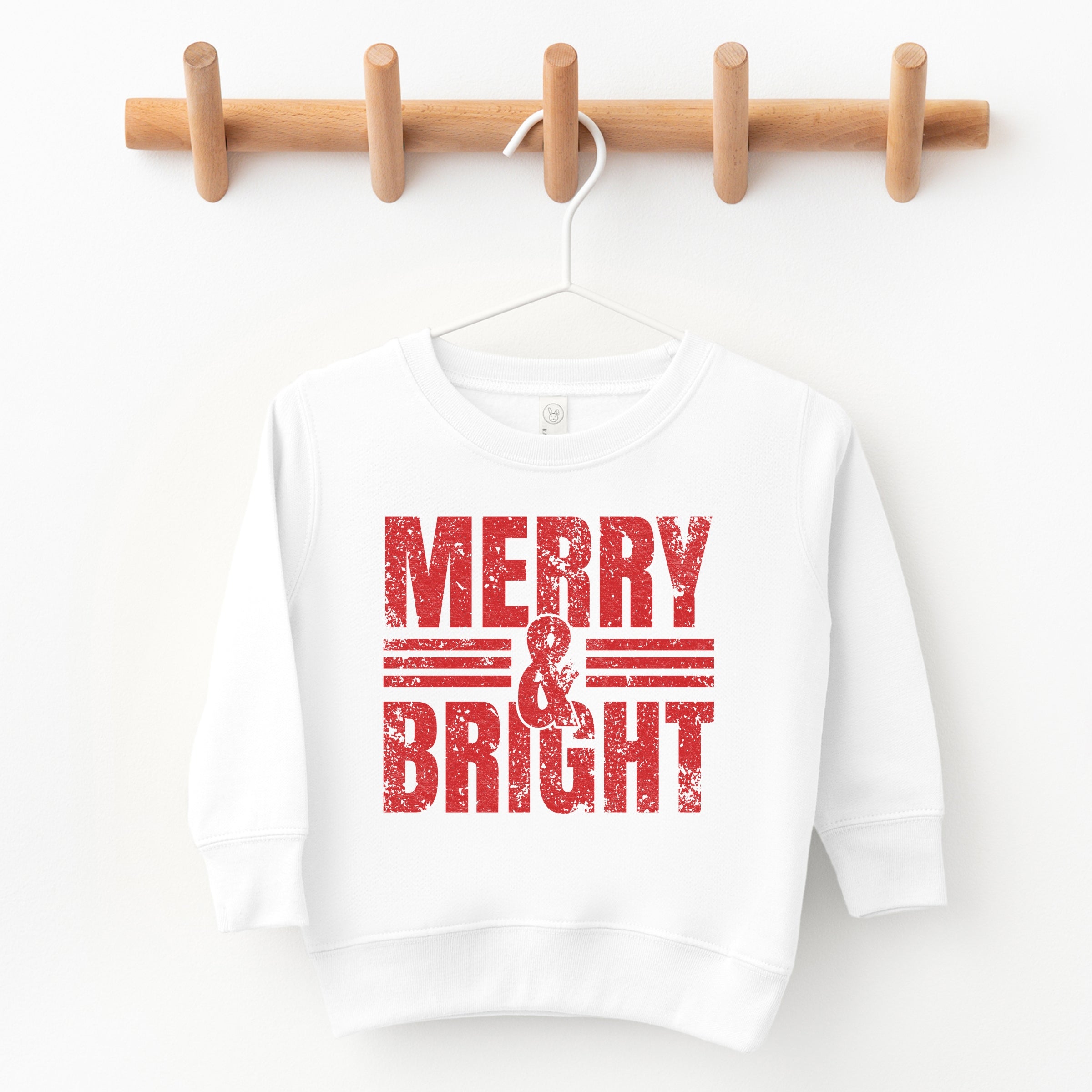 Merry & Bright Distressed - Toddler Graphic Sweatshirt