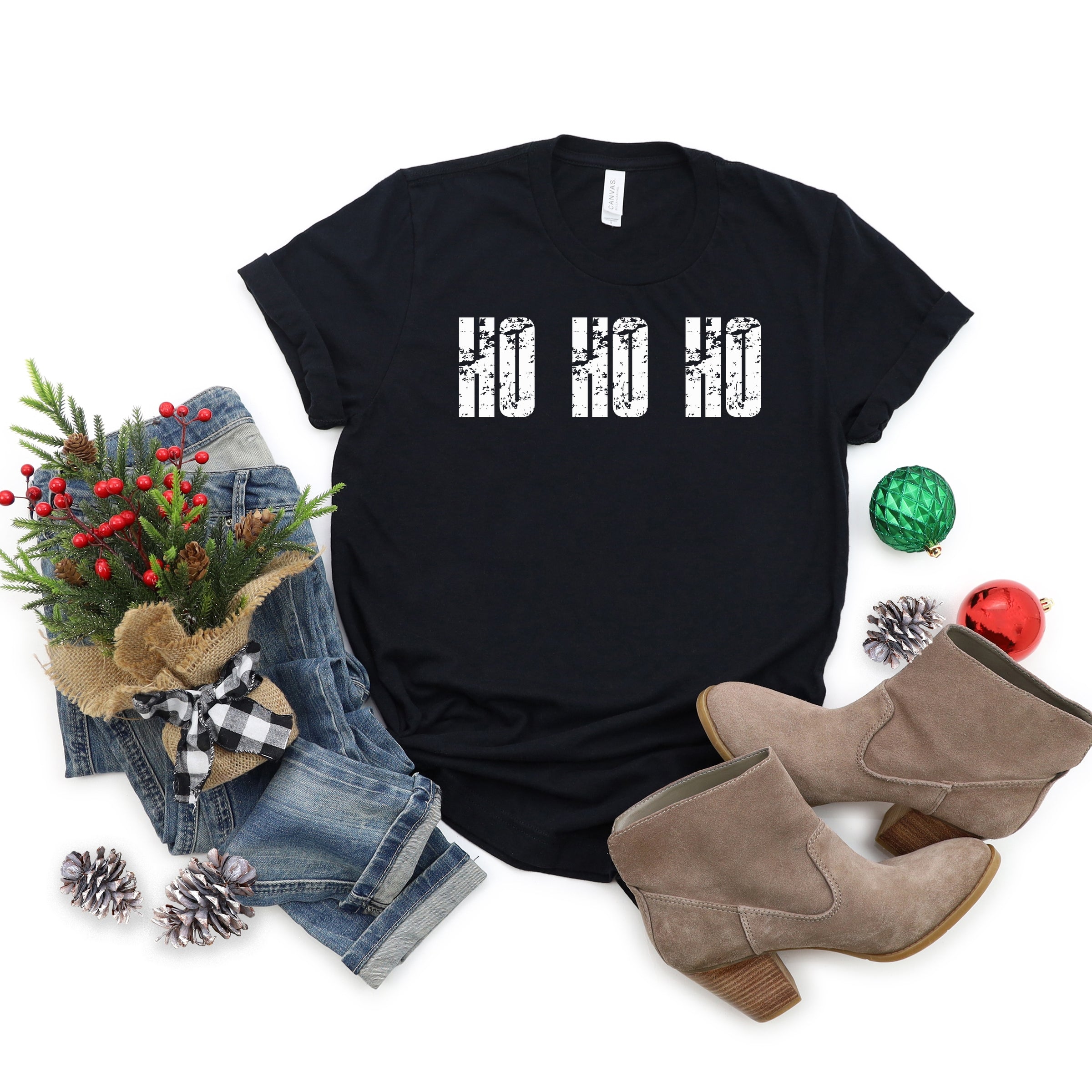 Ho Ho Ho Block Distressed - Women's Short Sleeve Graphic T-Shirt