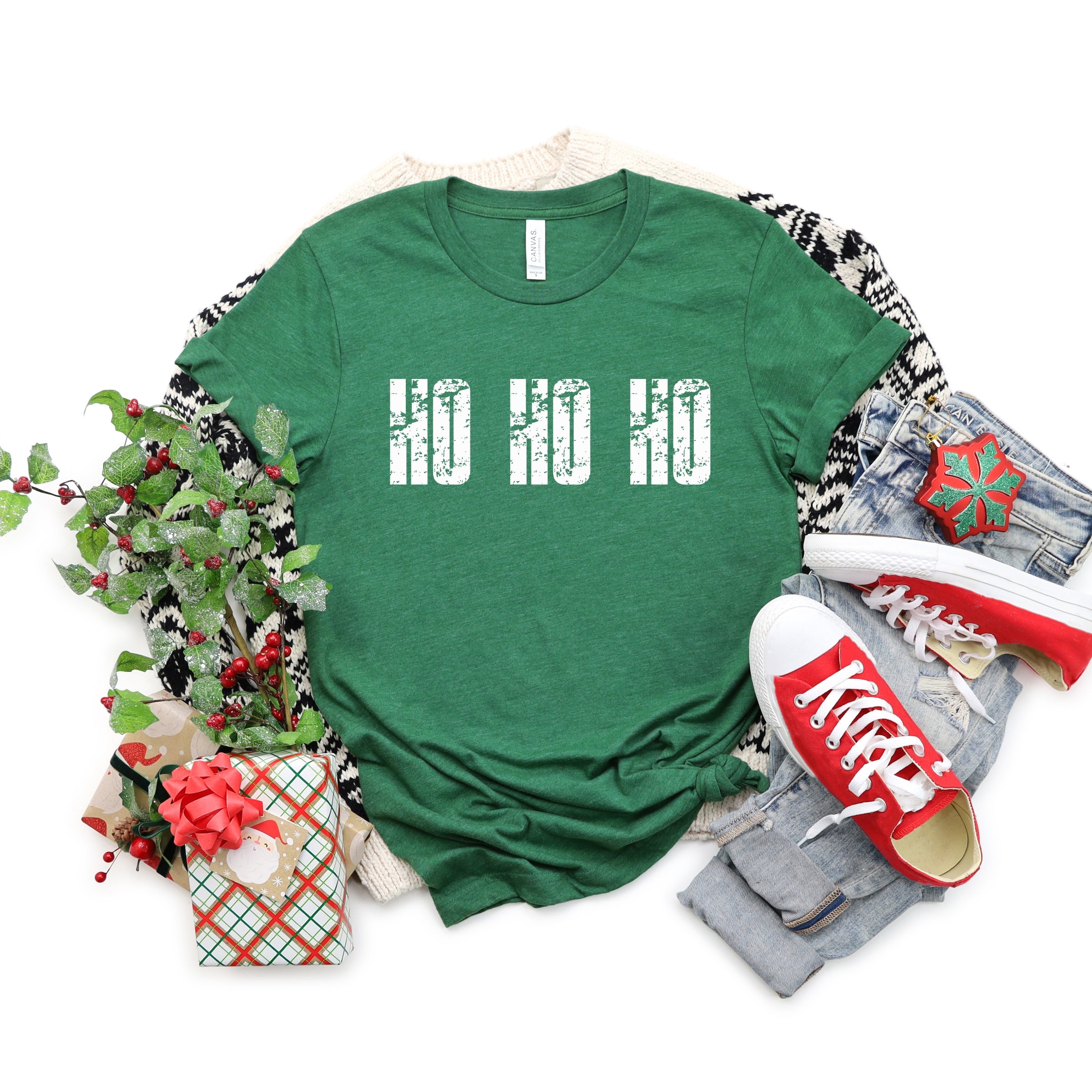 Ho Ho Ho Block Distressed - Women's Short Sleeve Graphic T-Shirt