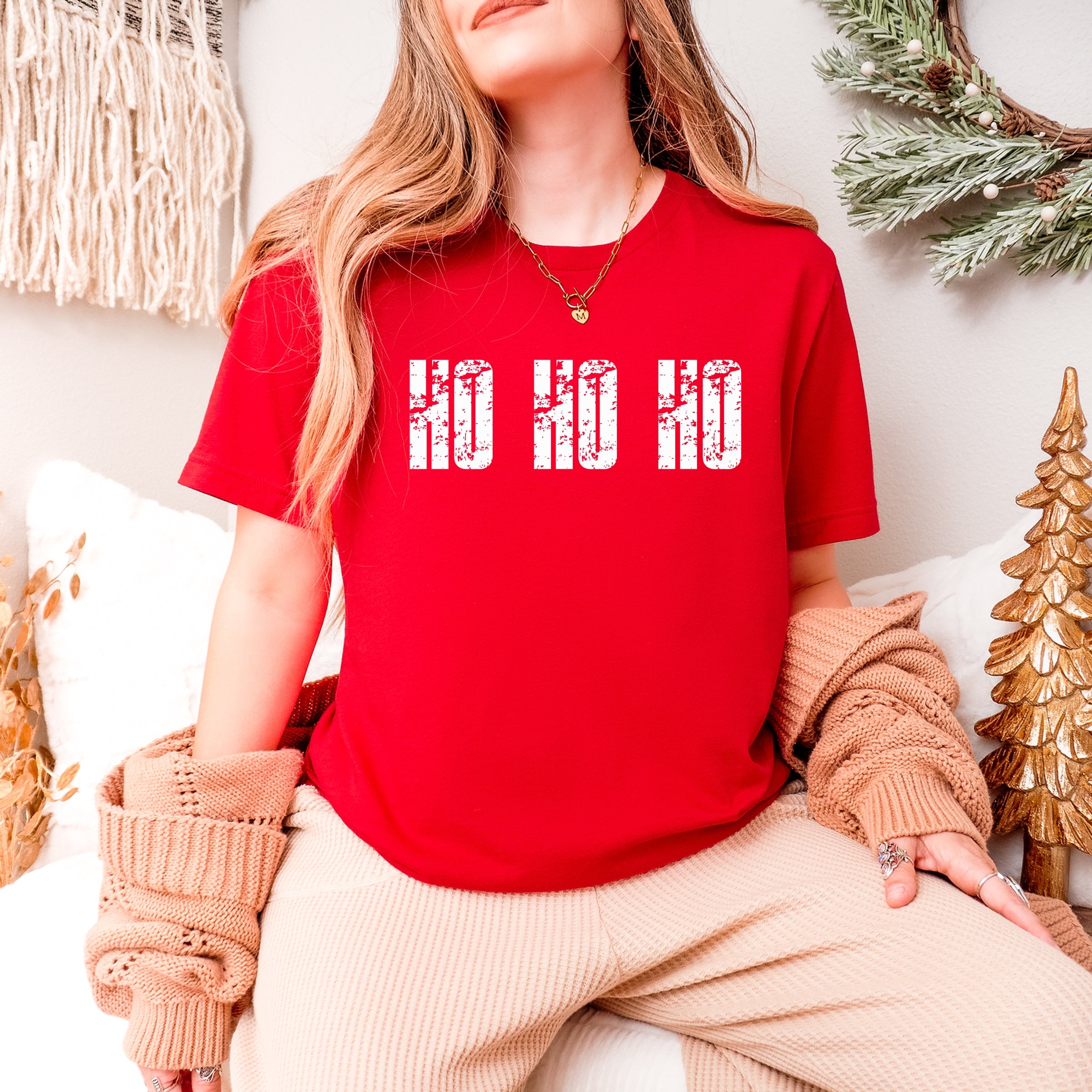 Ho Ho Ho Block Distressed - Women's Short Sleeve Graphic T-Shirt