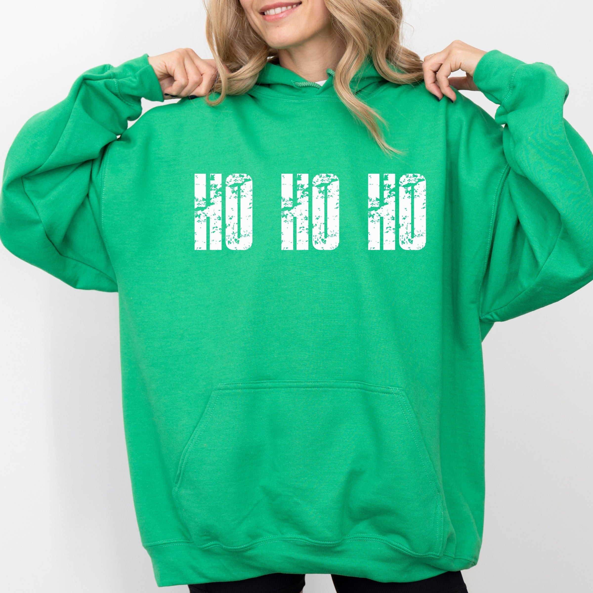Ho Ho Ho Block Distressed - Women's Graphic Hoodie