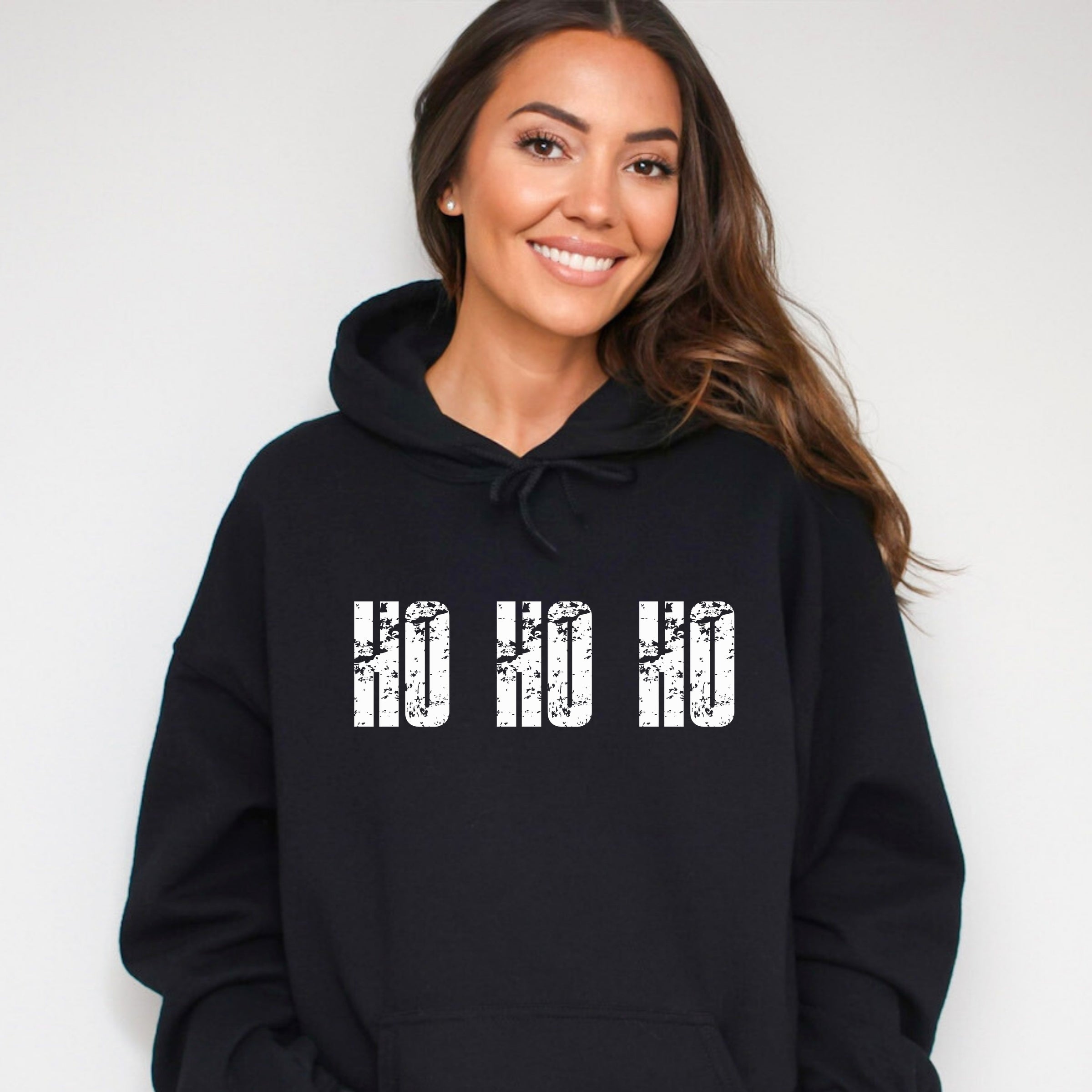 Ho Ho Ho Block Distressed - Women's Graphic Hoodie