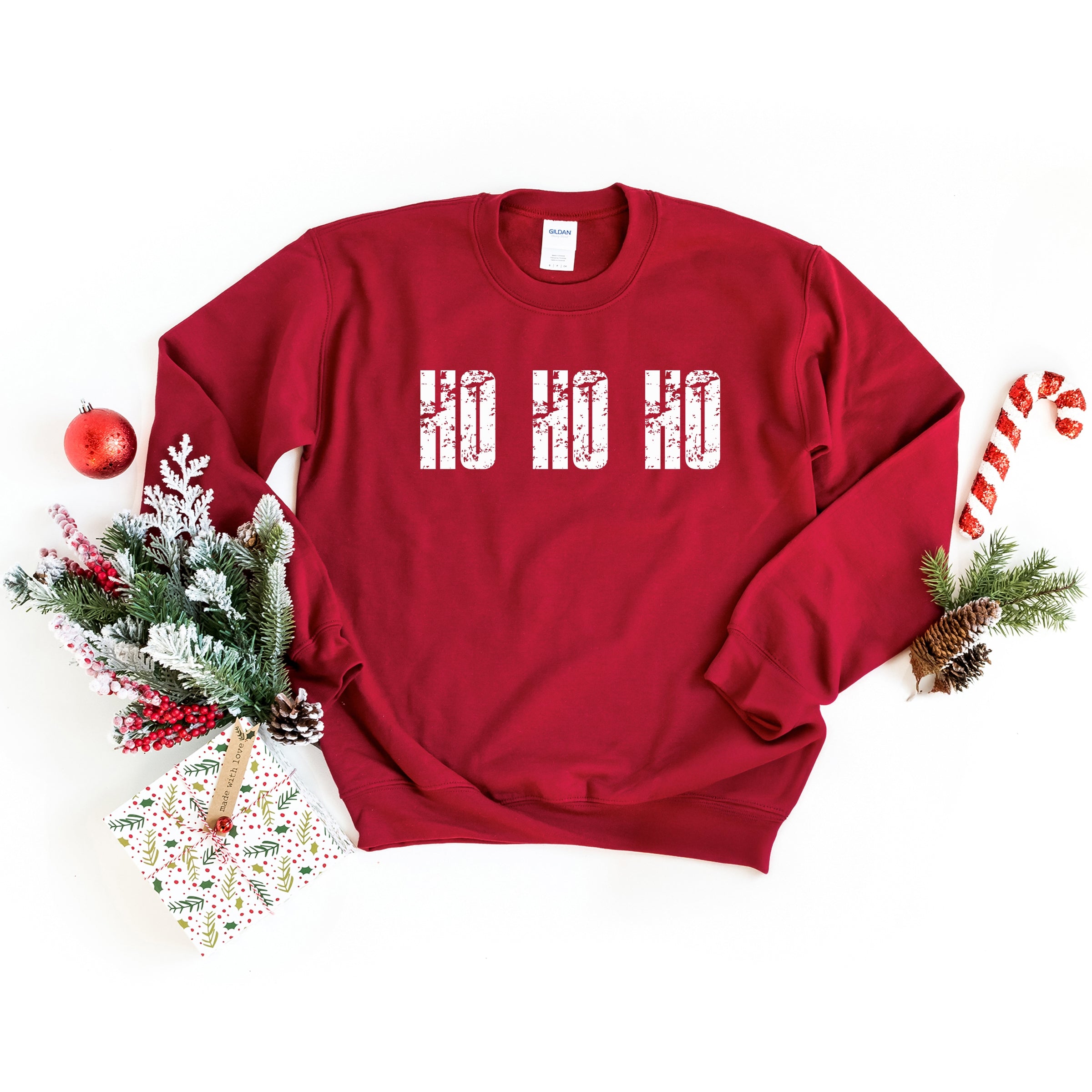 Ho Ho Ho Block Distressed - Women's Graphic Sweatshirt