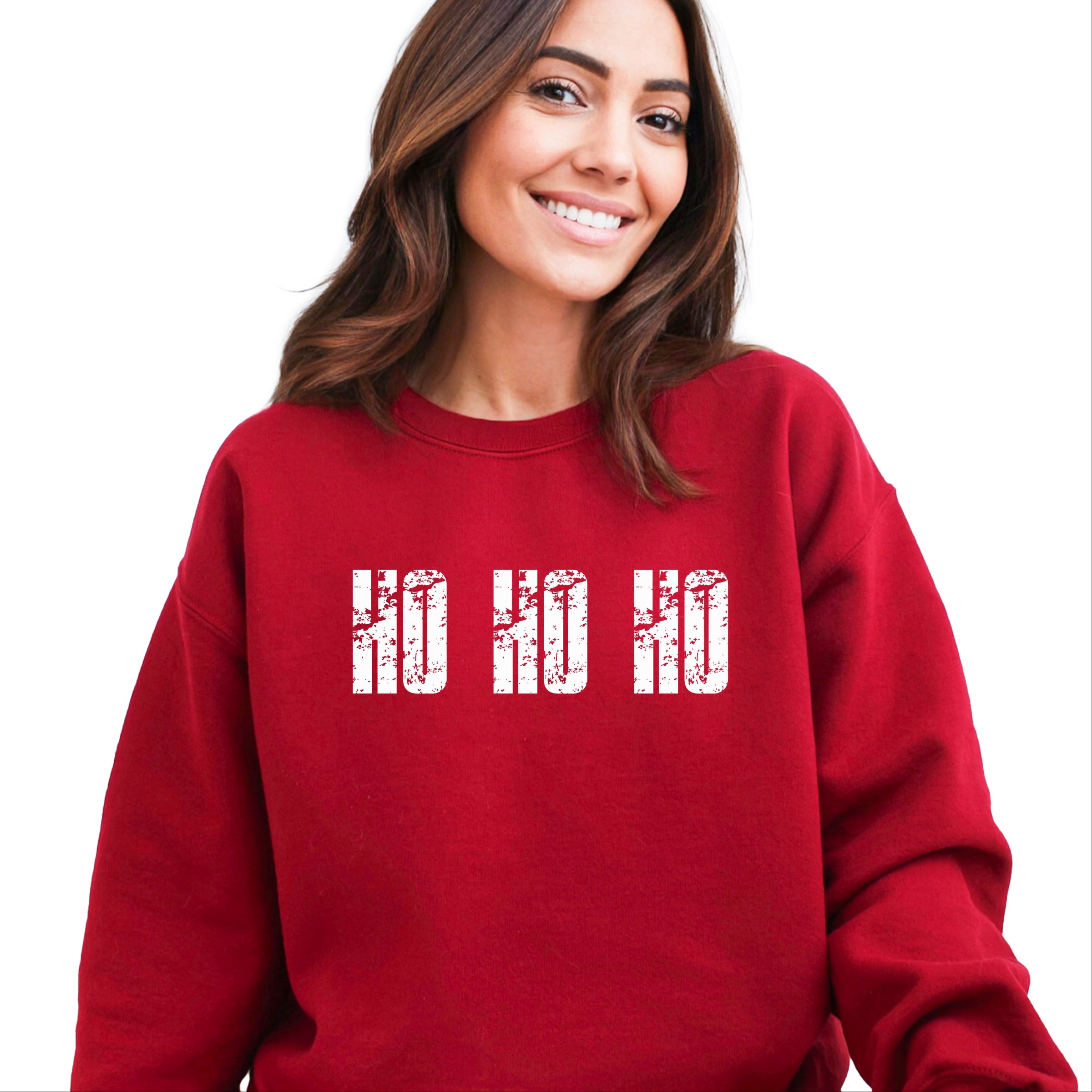 Ho Ho Ho Block Distressed - Women's Graphic Sweatshirt