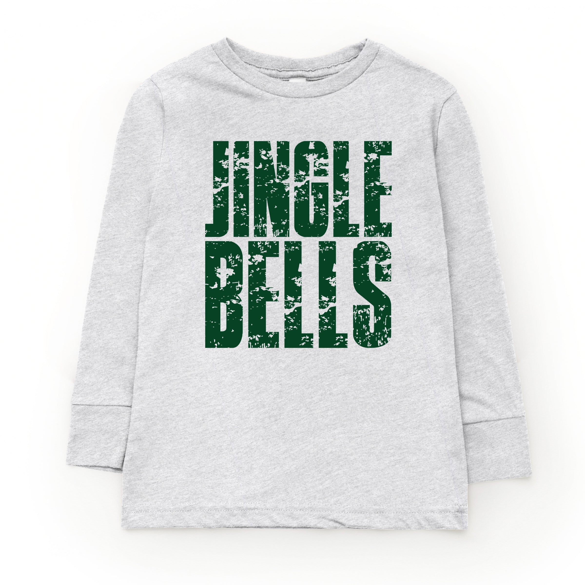 Jingle Bells Block Distressed - Youth Long Sleeve Graphic T-Shirt