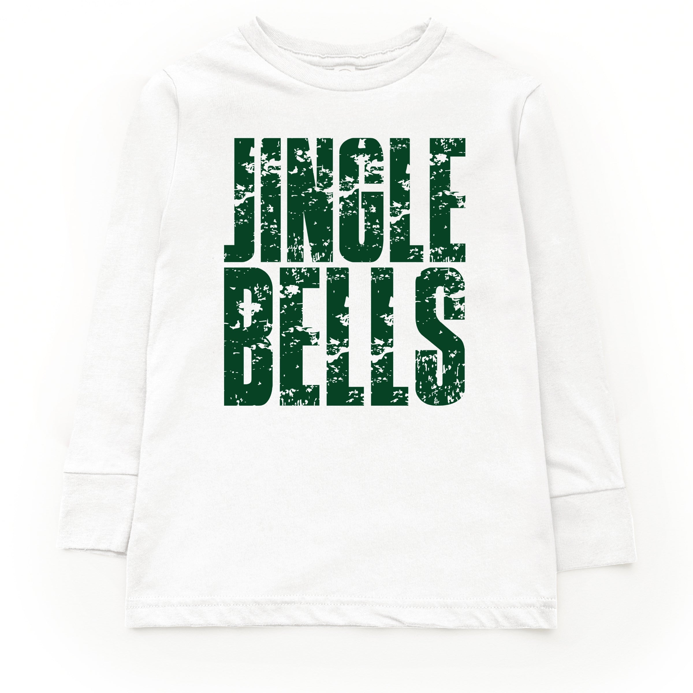 Jingle Bells Block Distressed - Youth Long Sleeve Graphic T-Shirt