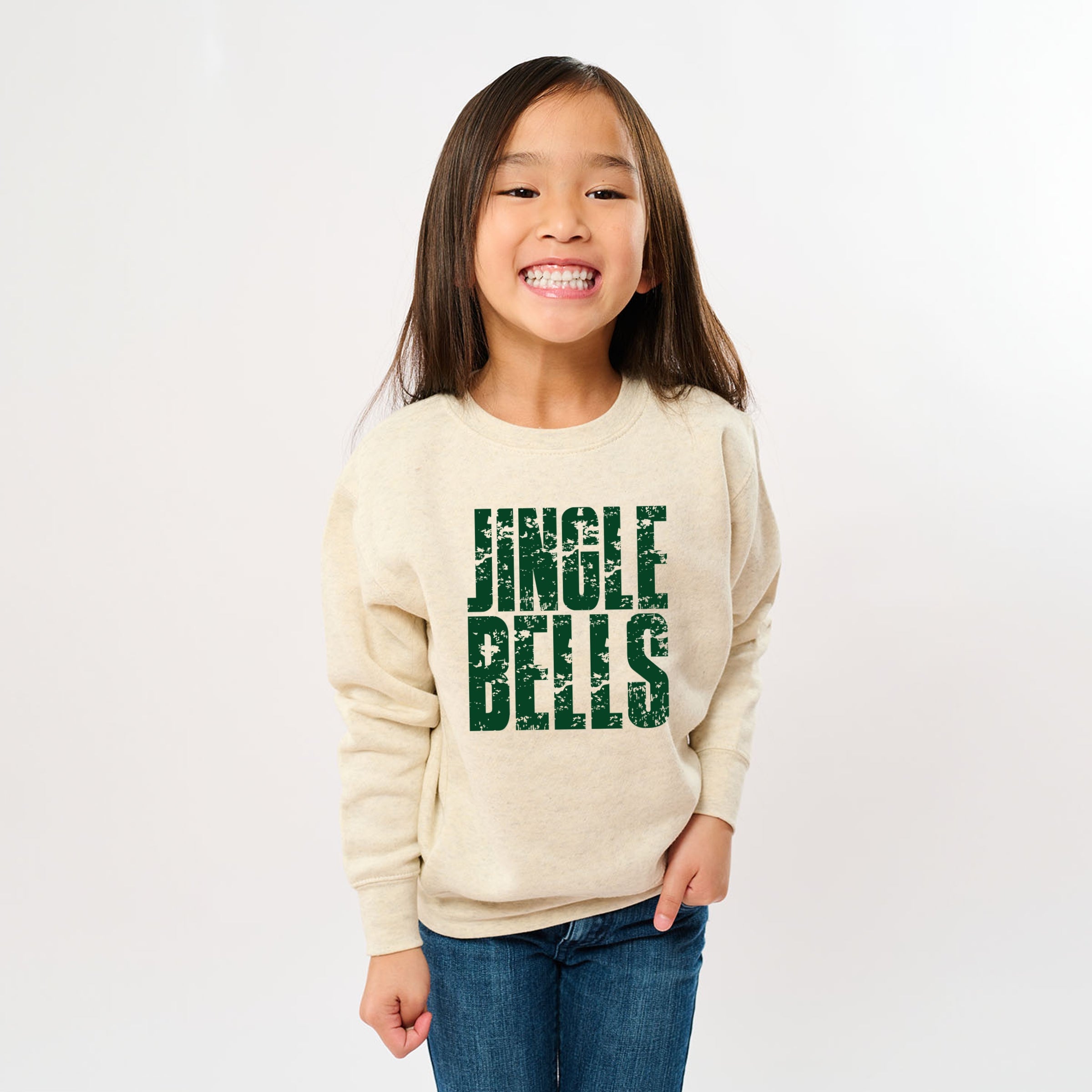 Jingle Bells Block Distressed - Youth Graphic Sweatshirt