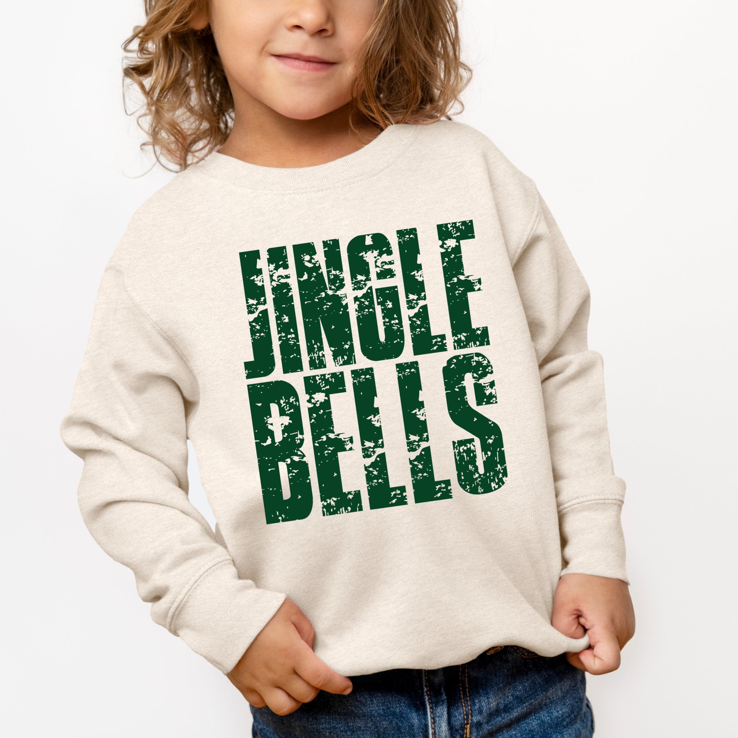 Jingle Bells Block Distressed - Toddler Graphic Sweatshirt