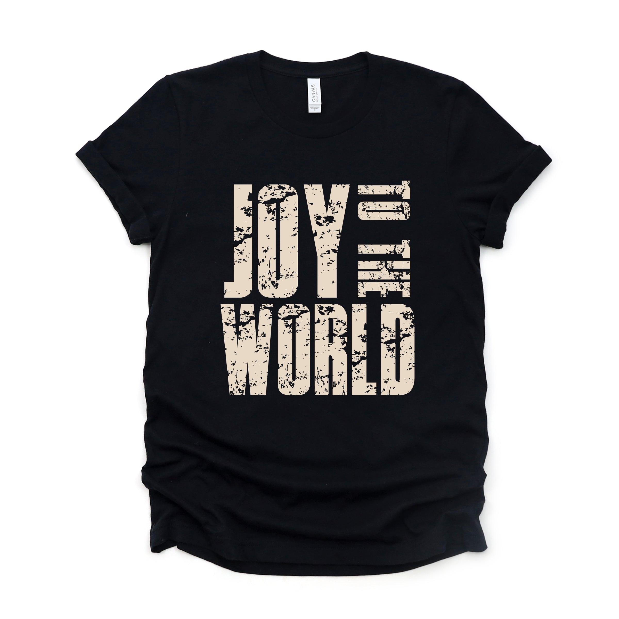 Joy To The World Block Distressed - Women's Short Sleeve Graphic T-Shirt
