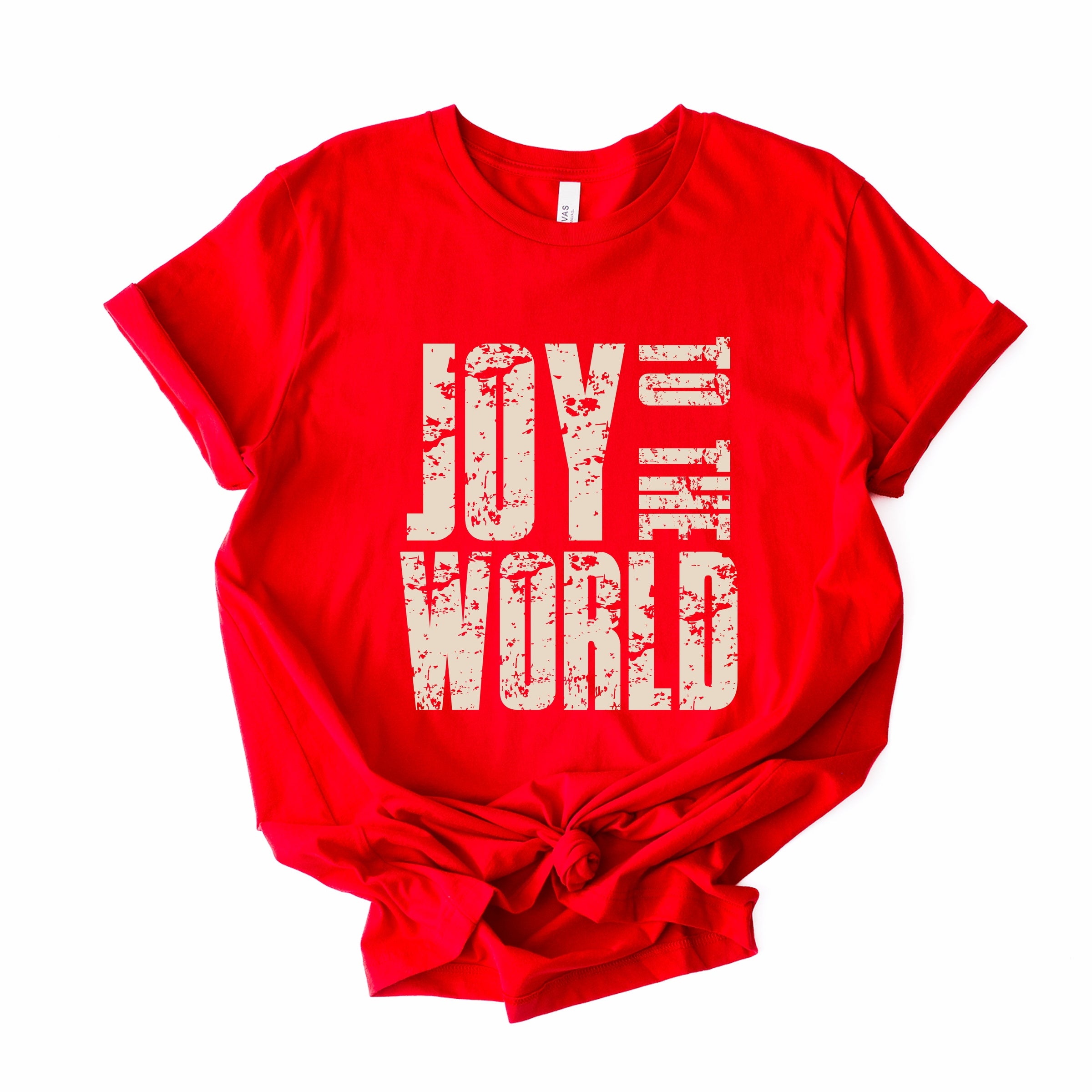 Joy To The World Block Distressed - Women's Short Sleeve Graphic T-Shirt