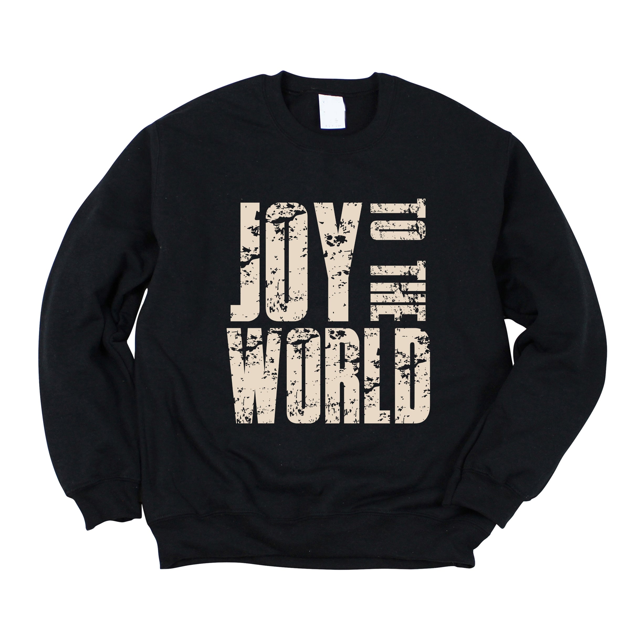 Joy To The World Block Distressed - Women's Graphic Sweatshirt