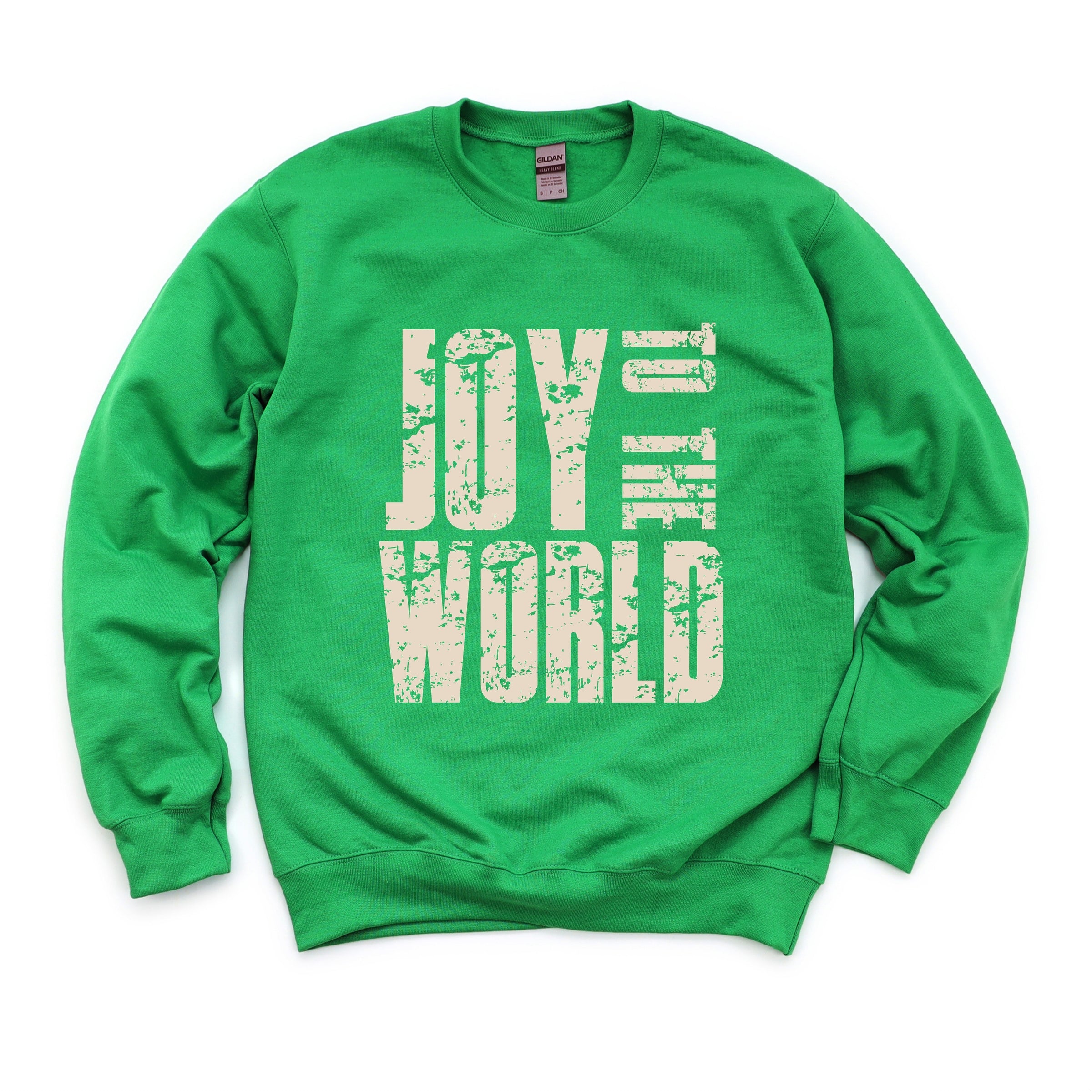 Joy To The World Block Distressed - Women's Graphic Sweatshirt
