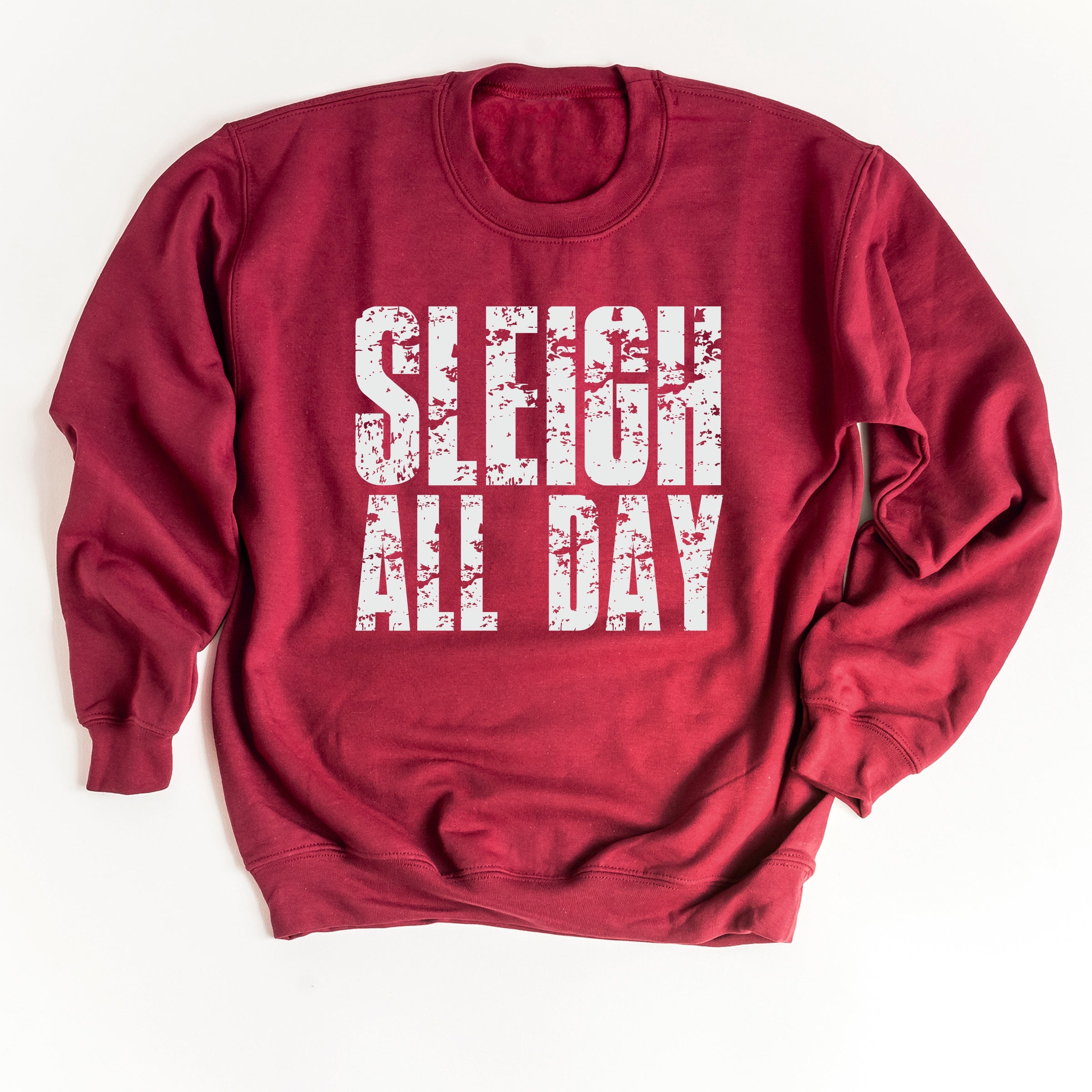 Sleigh All Day Block Distressed - Women's Graphic Sweatshirt