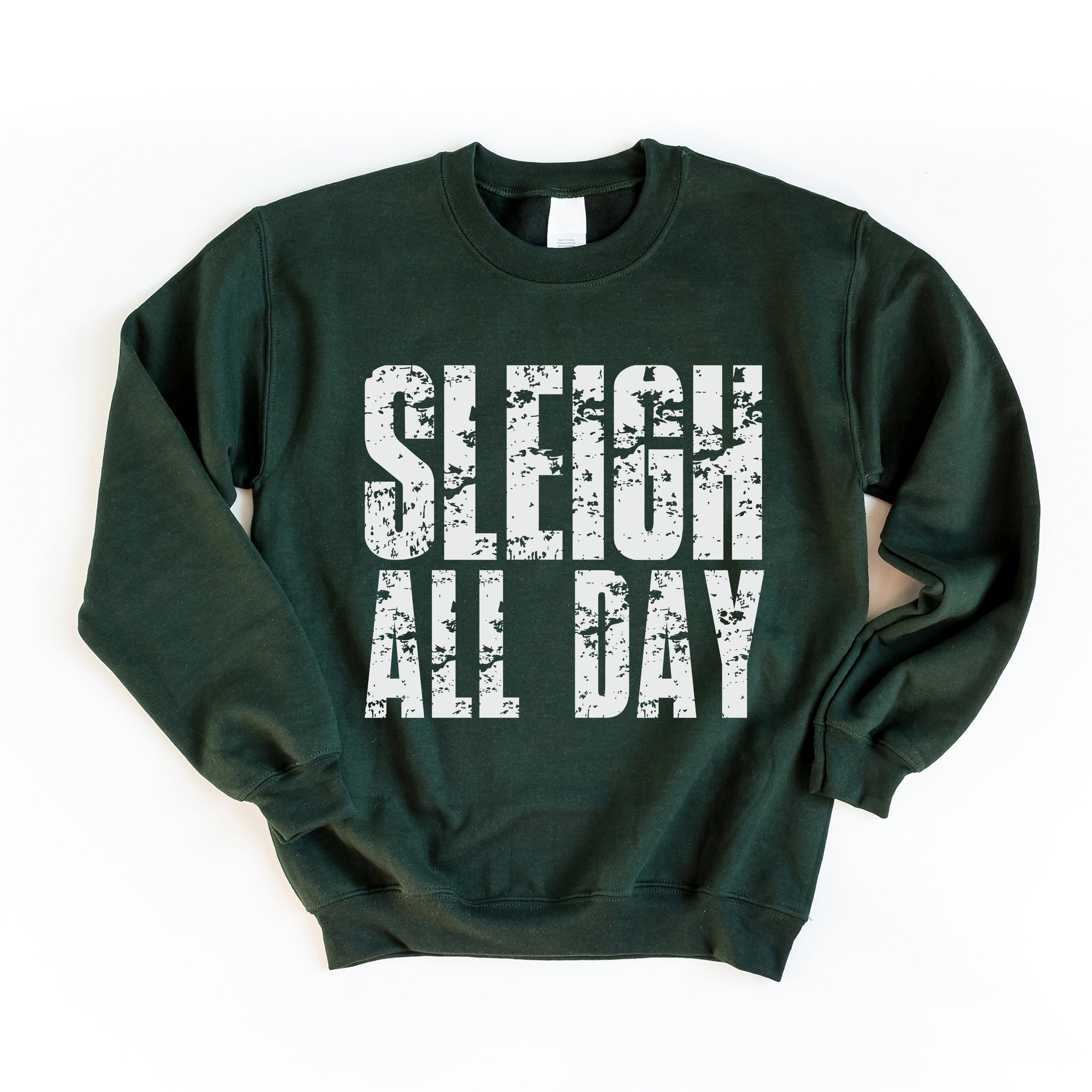 Sleigh All Day Block Distressed - Women's Graphic Sweatshirt