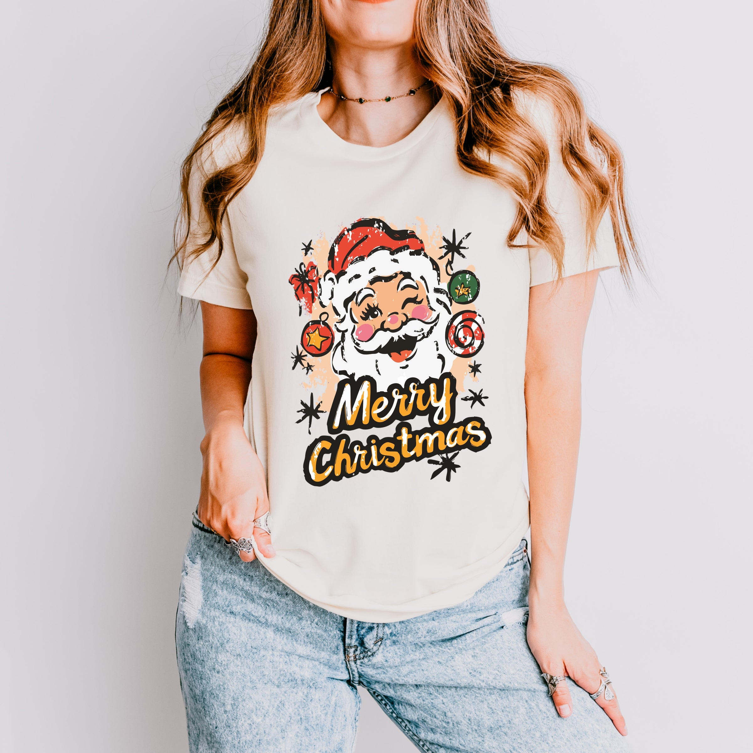 Merry Christmas Santa Wink - Women's Short Sleeve Graphic T-Shirt